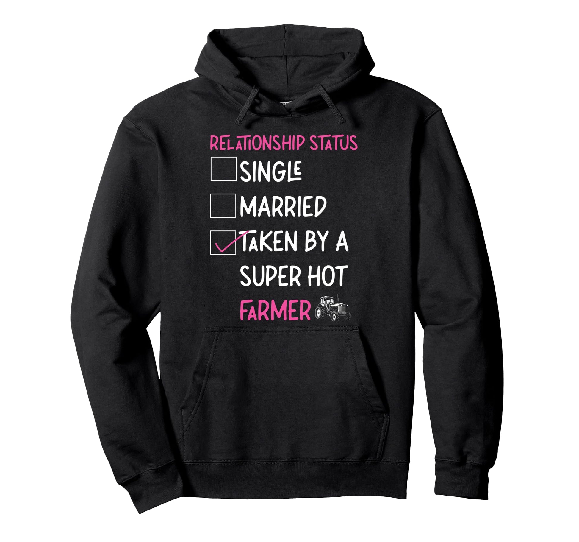 Farming Farmer Girlfriend Tractor Hoodie - Custom Art Print for Adults - T-Shirt, Sweatshirt, Hoodie