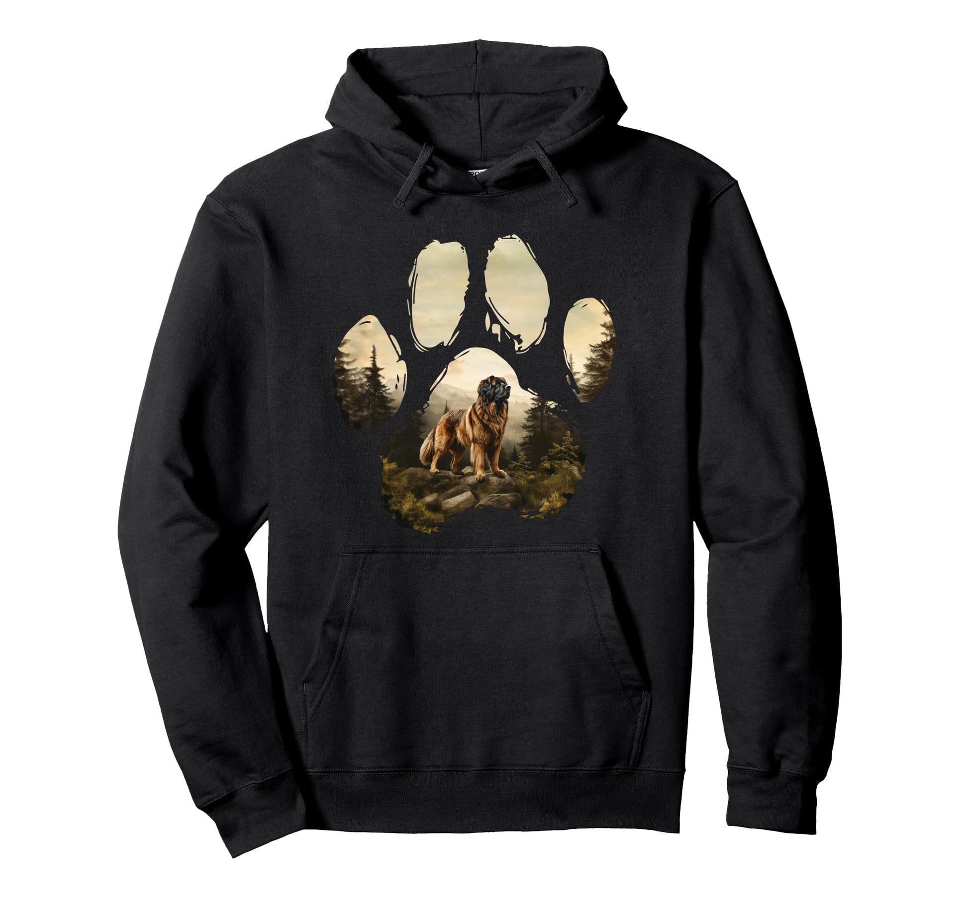 Leonberger Mountain Paw Dog Mom Dad Hoodie - Unique Graphic Unisex - T-Shirt, Sweatshirt, Hoodie