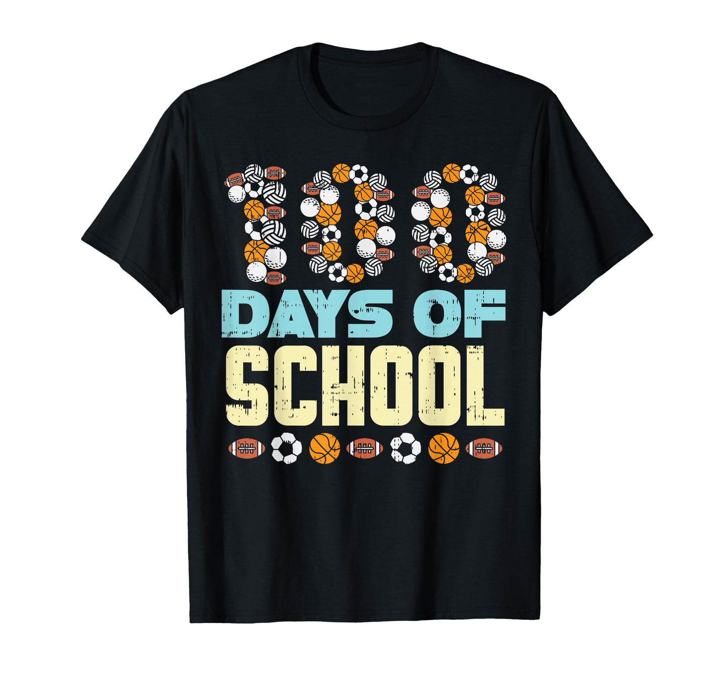 100 Days School Baketball Soccer Football T-Shirt - Trendy Graphic Unisex - T-Shirt, Sweatshirt, Hoodie