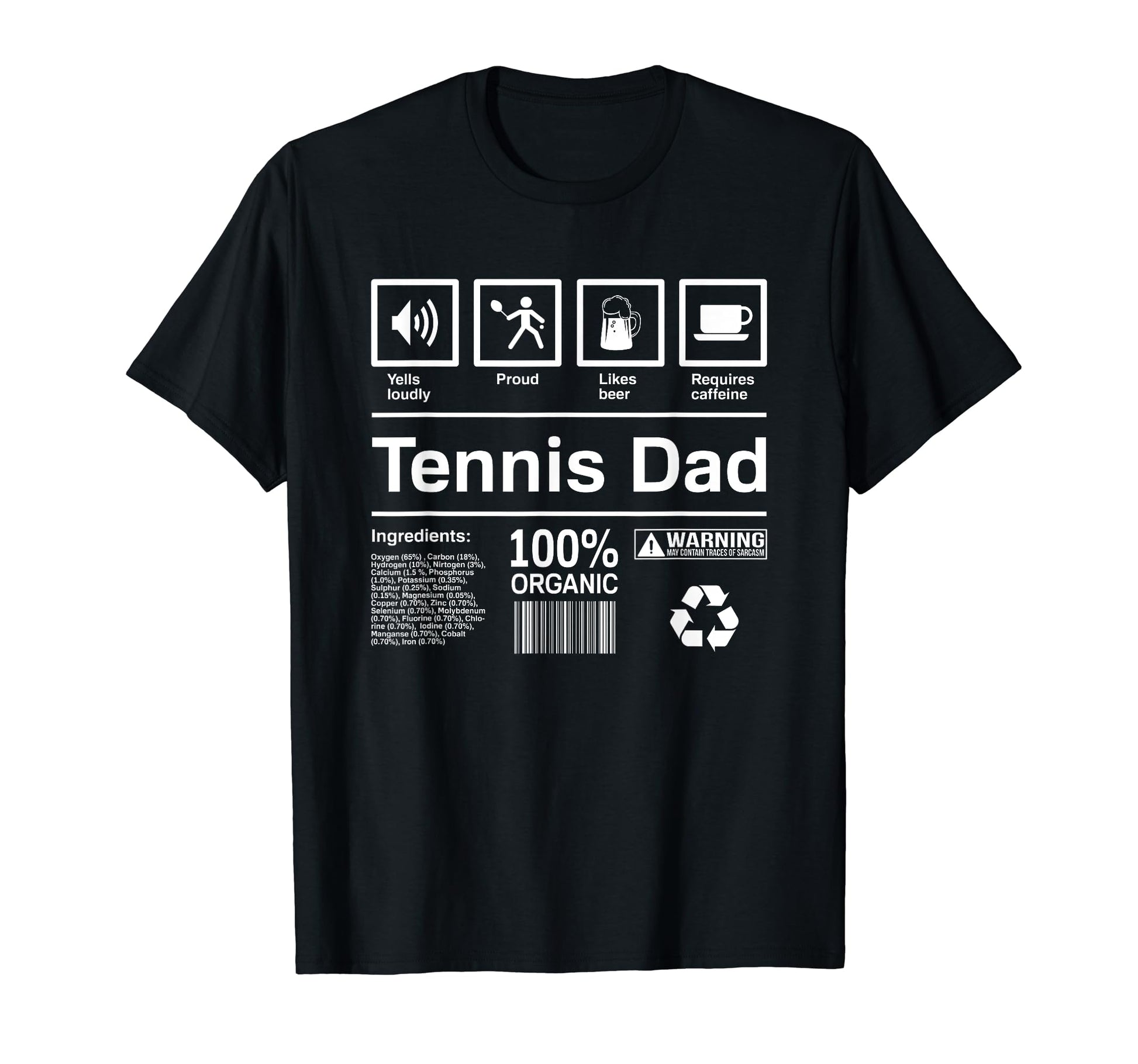 Mens Tennis Dad Contents Gift T-Shirt - Minimalist Print Unisex - T-Shirt, Sweatshirt, Hoodie