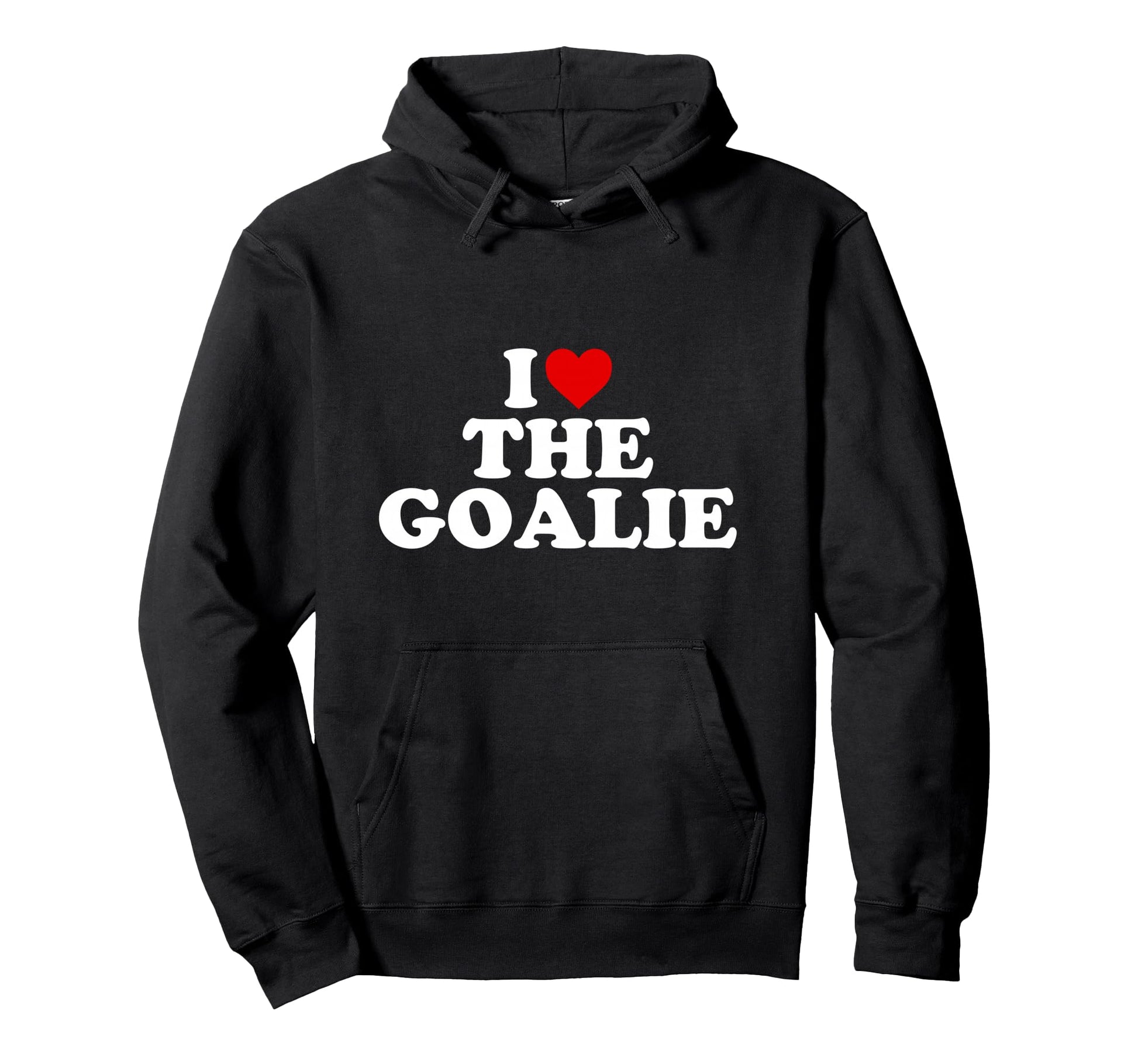I Love Goalie Heart Hoodie - Graphic Print for Adults - T-Shirt, Sweatshirt, Hoodie