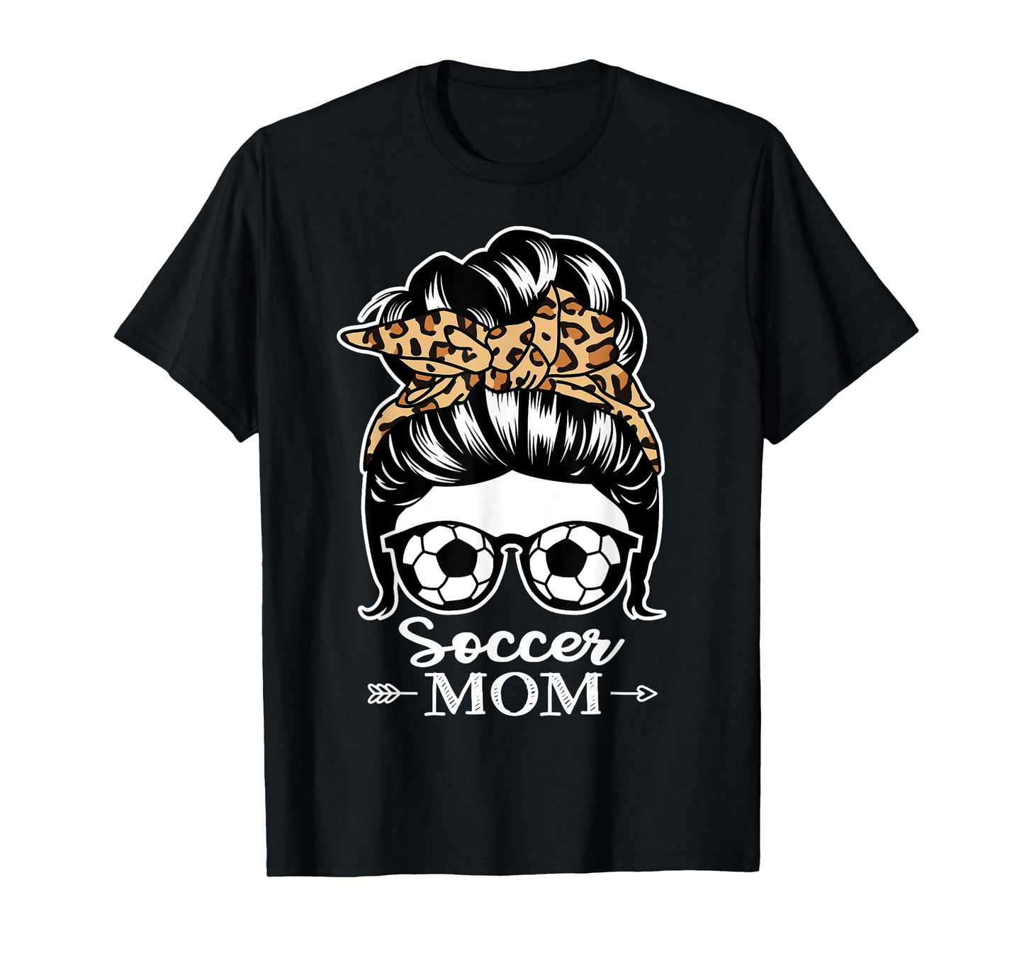 Soccer Mom Messy Bun Hair Funny T-Shirt - Fun Novelty Design for Adults - T-Shirt, Sweatshirt, Hoodie