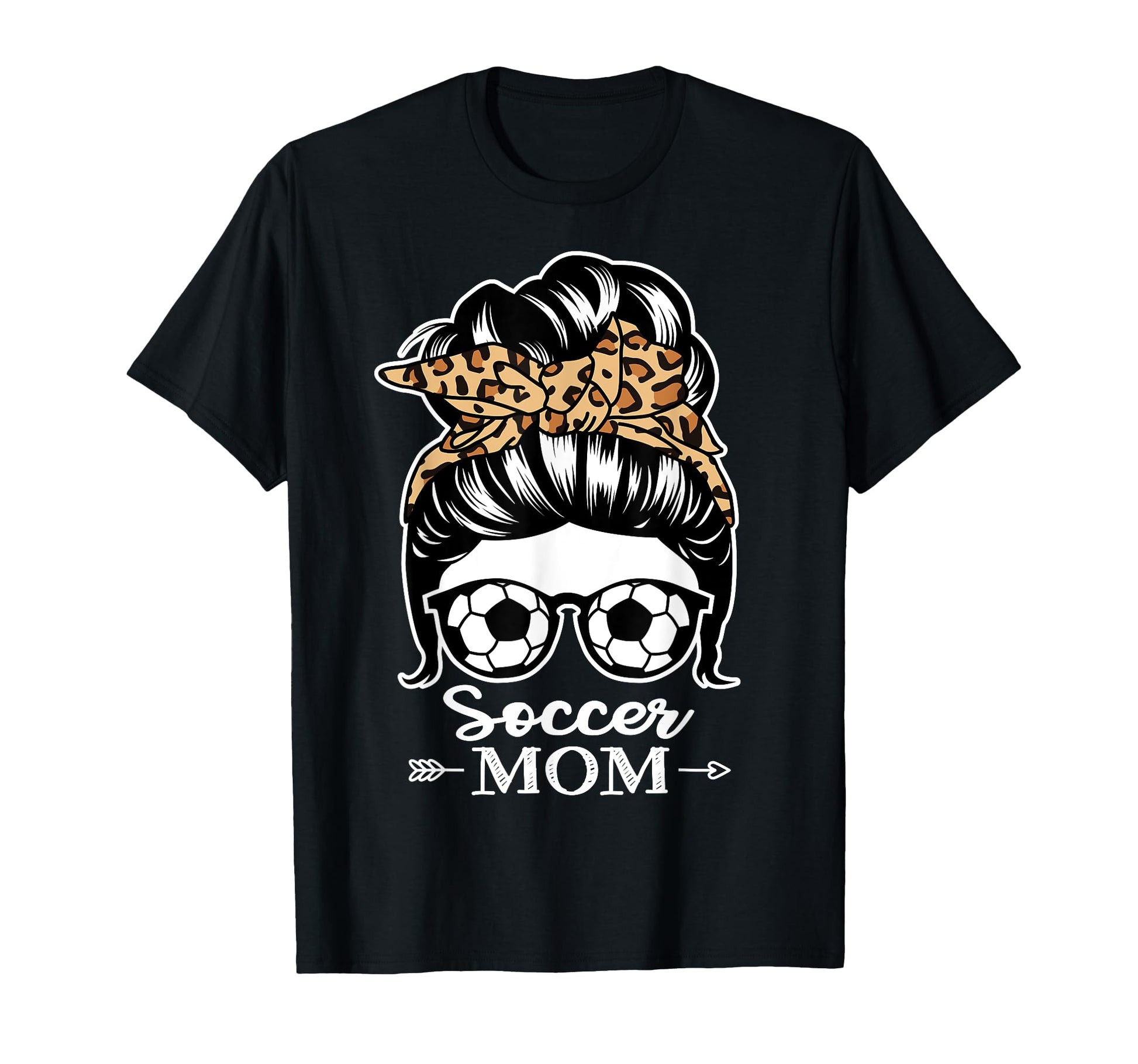 Soccer Mom Messy Bun Hair Funny T-Shirt - Fun Novelty Design for Adults - T-Shirt, Sweatshirt, Hoodie