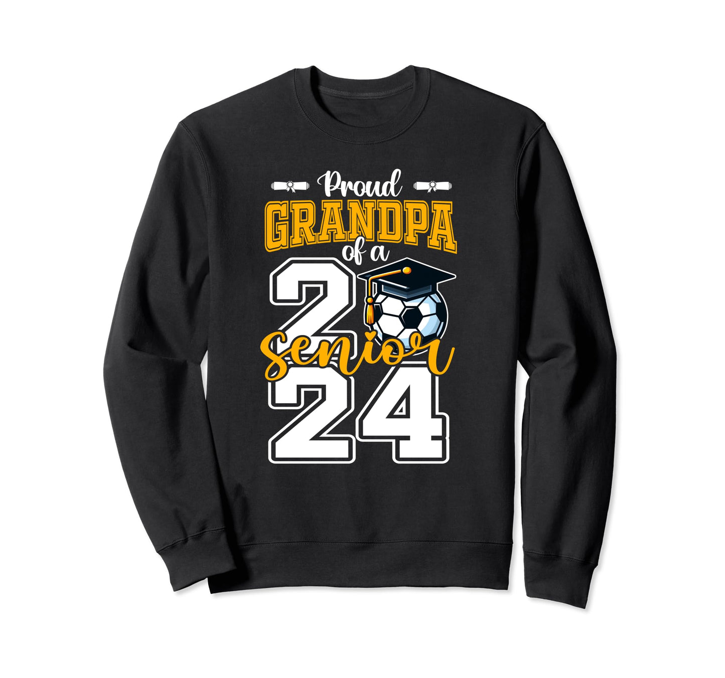 Proud Grandpa 2024 Soccer Senior Sweatshirt - Minimalist Print Men Women - T-Shirt, Sweatshirt, Hoodie