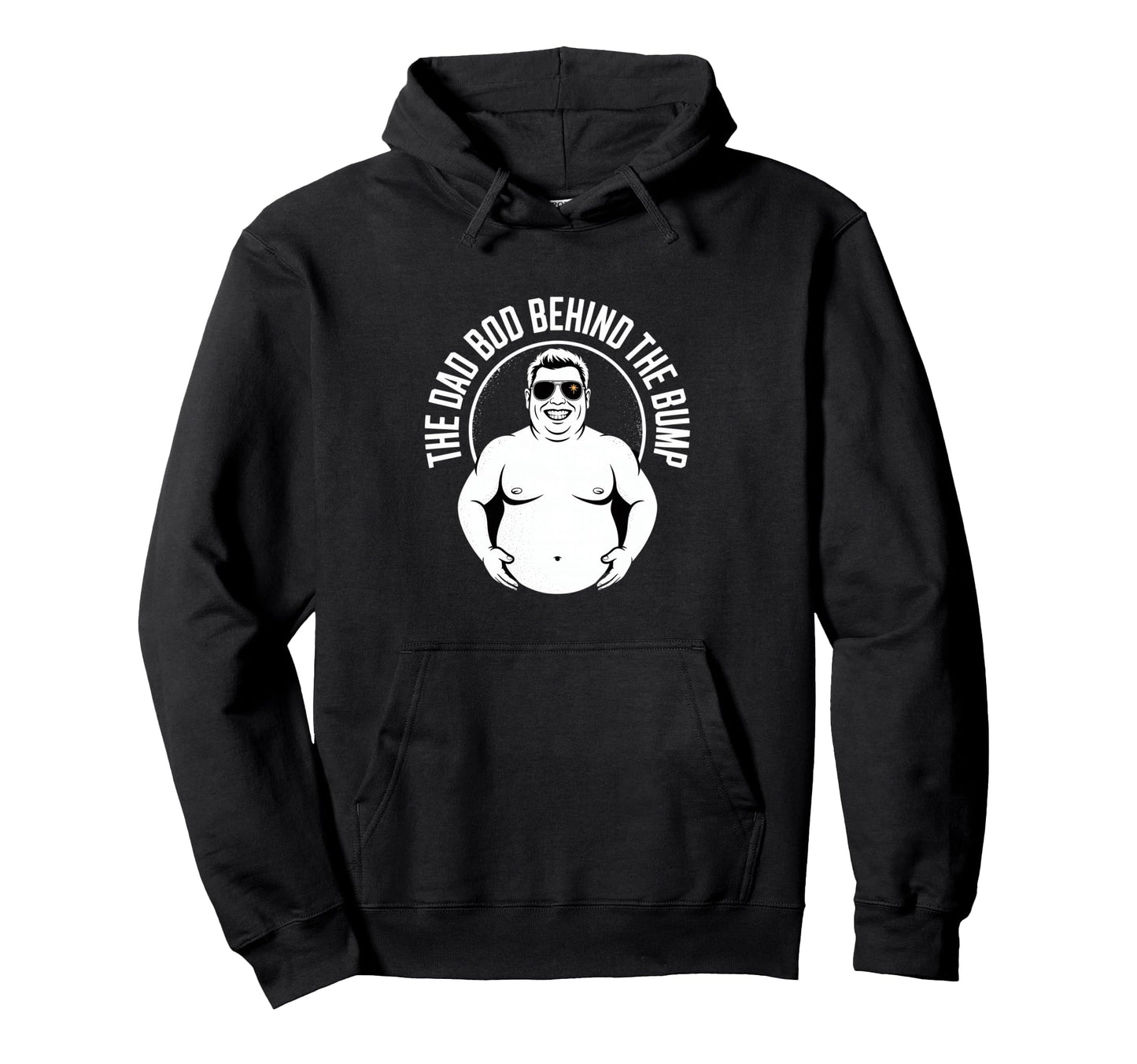 Dad Bod Behind Bump Funny Expecting Dad Hoodie - Custom Art Print Men Women - T-Shirt, Sweatshirt, Hoodie