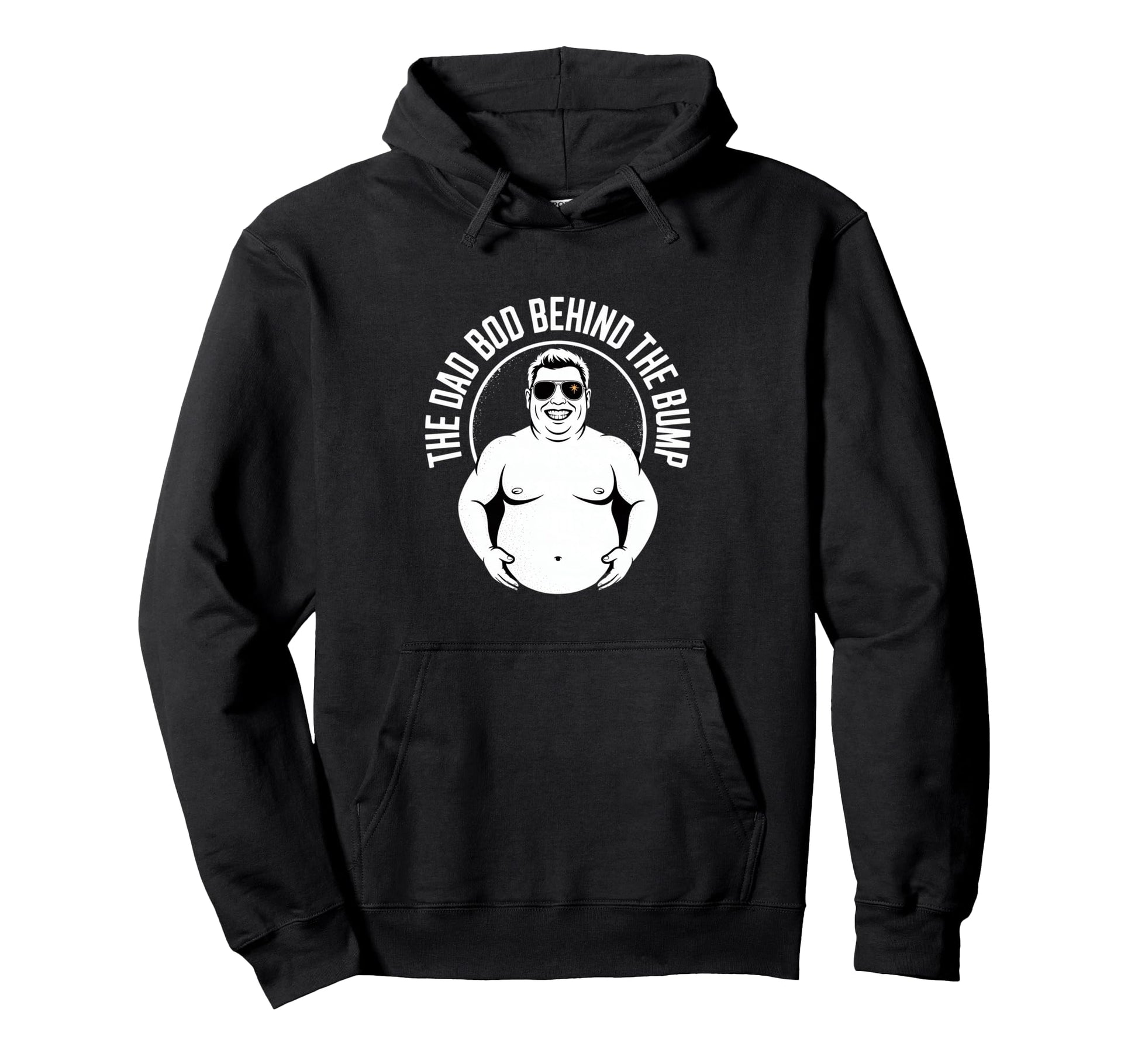 Dad Bod Behind Bump Funny Expecting Dad Hoodie - Custom Art Print Men Women - T-Shirt, Sweatshirt, Hoodie