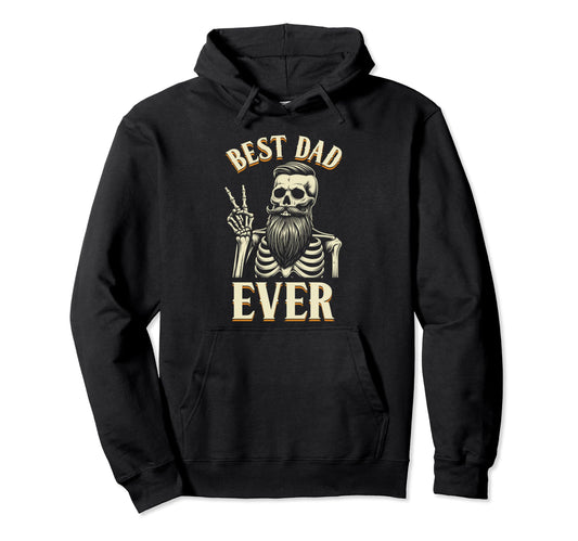 Bearded Dad Daddy Skeleton Dad Hoodie - Fun Novelty Design Men Women - T-Shirt, Sweatshirt, Hoodie