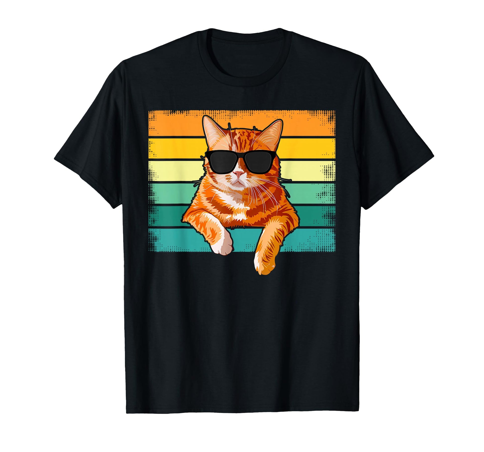 Orange Tabby Cat Wearing Sunglasses T-Shirt - Aesthetic Graphic Unisex - T-Shirt, Sweatshirt, Hoodie