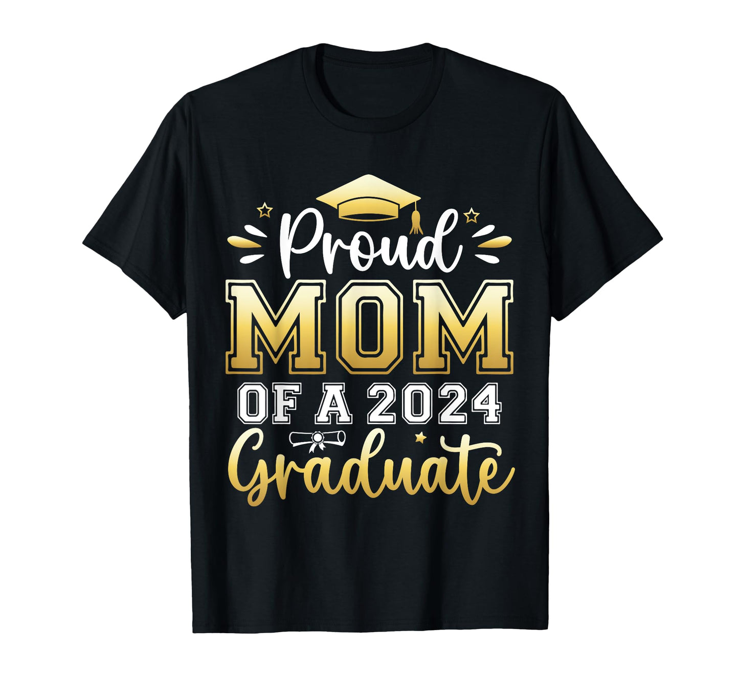 Proud Mom 2024 Graduate Senior T-Shirt - Aesthetic Graphic for Adults - T-Shirt, Sweatshirt, Hoodie