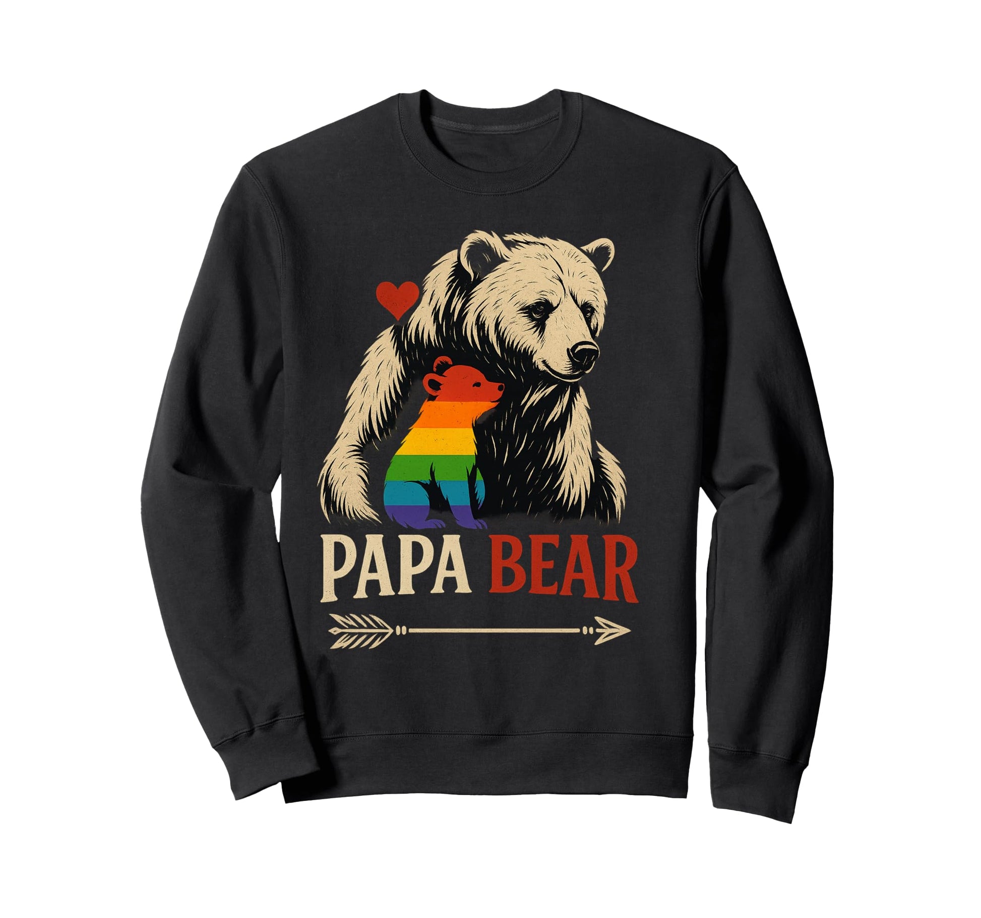 Papa Bear Rainbow Cub Lgbtq Sweatshirt - Aesthetic Graphic Men Women - T-Shirt, Sweatshirt, Hoodie