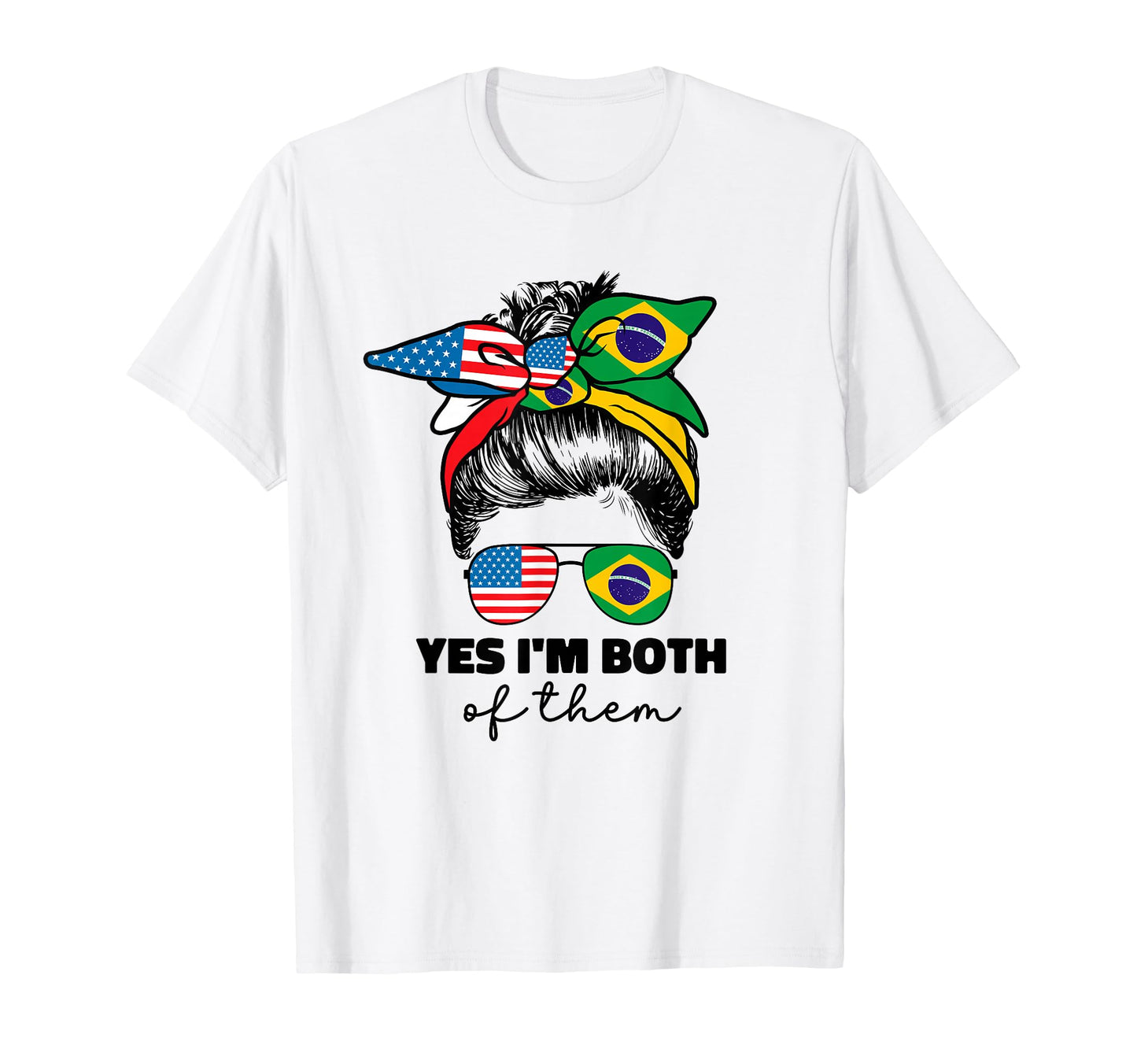 Half American And Brazilian America T-Shirt - Unique Graphic Men Women - T-Shirt, Sweatshirt, Hoodie