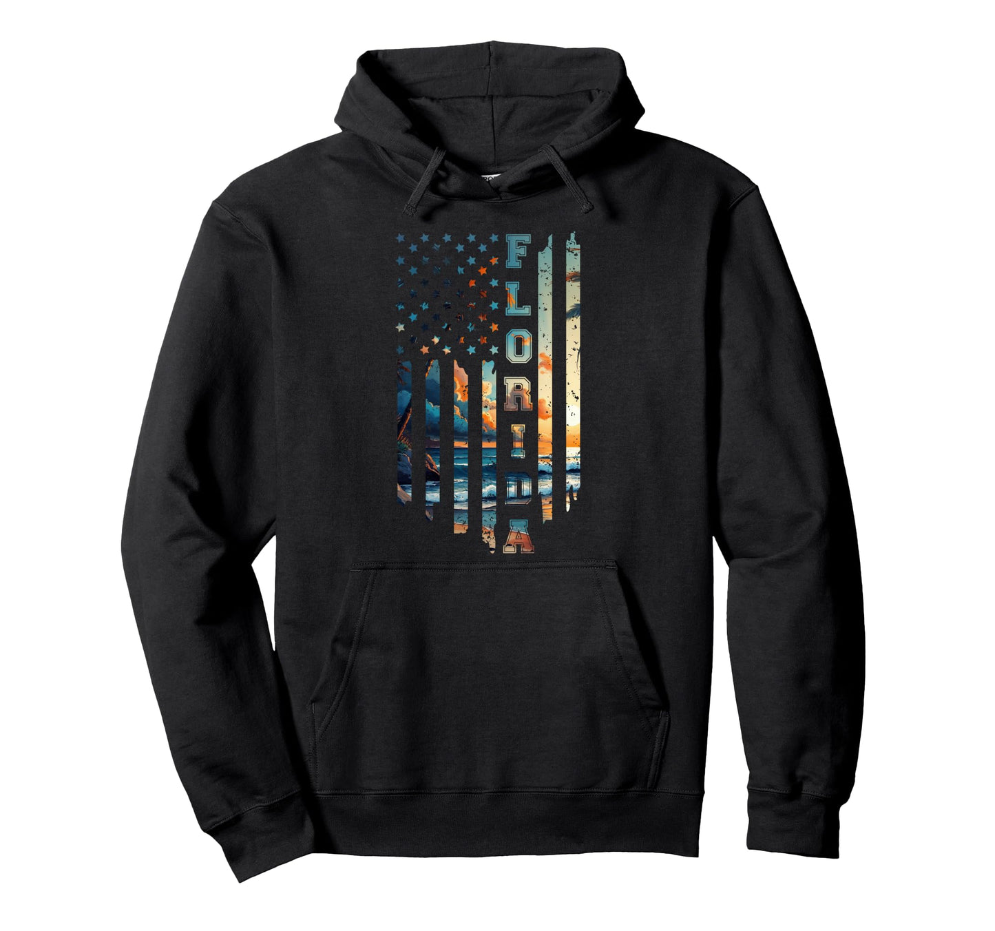Florida Usa Flag Tropical Beach Family Hoodie - Streetwear Style Men Women - T-Shirt, Sweatshirt, Hoodie