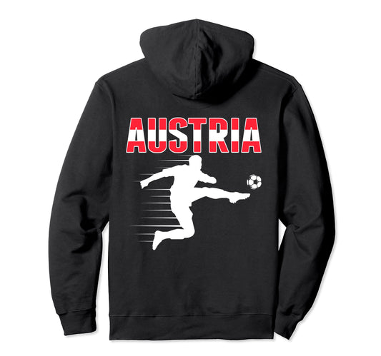 Austria Soccer Fans Jersey Austrian Hoodie - Fun Novelty Design for Adults - T-Shirt, Sweatshirt, Hoodie