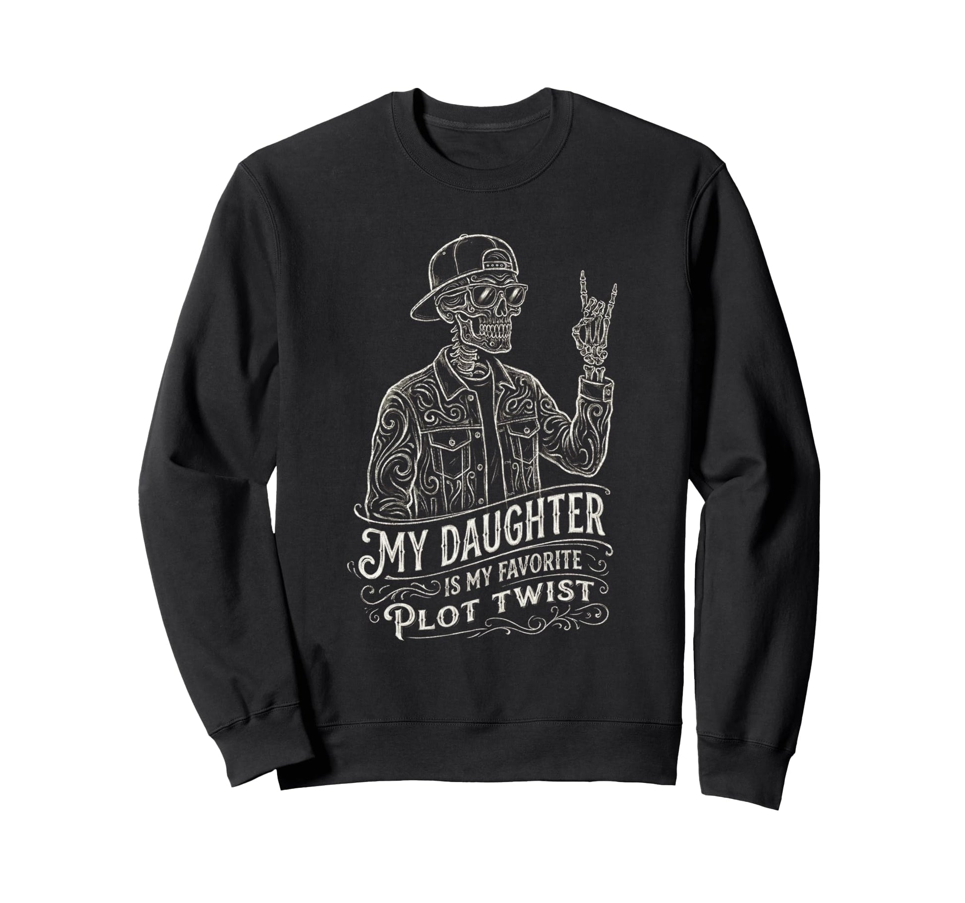 Skeleton Dad Daughter Matching Sweatshirt - Trendy Graphic for Adults - T-Shirt, Sweatshirt, Hoodie