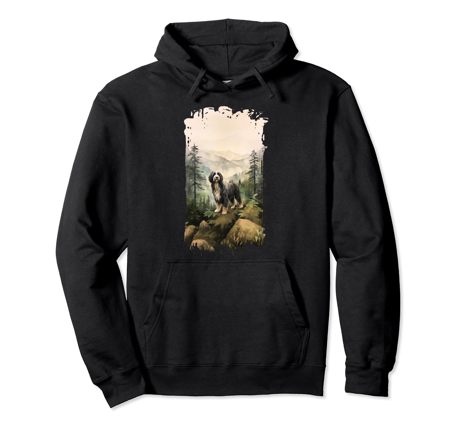 Bearded Collie Mountain Paw Dog Mom Dad Hoodie - Graphic Print Men Women - T-Shirt, Sweatshirt, Hoodie