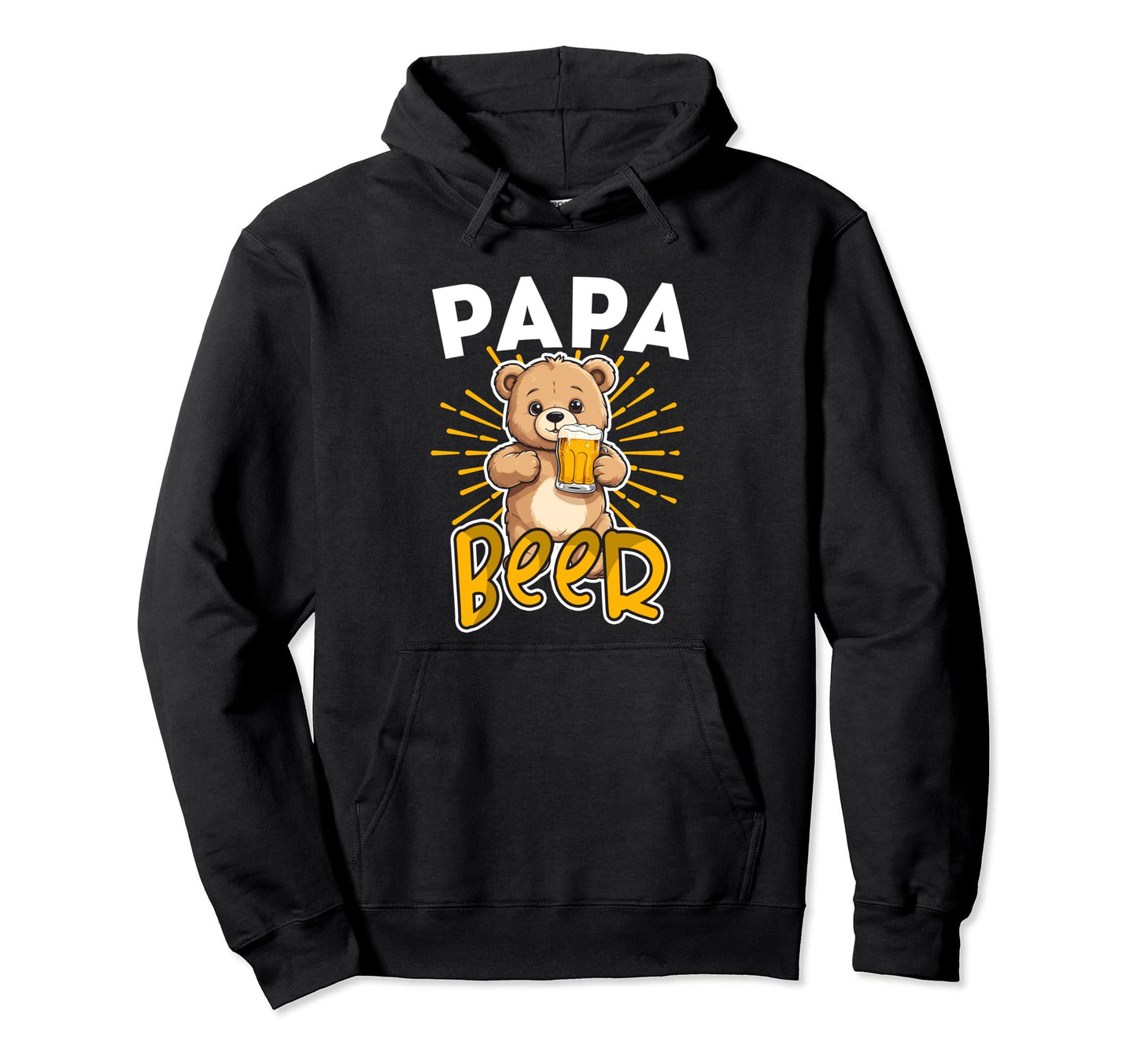 Bear Drinking Beer Happy Fathers Day Hoodie - Fun Novelty Design for Adults - T-Shirt, Sweatshirt, Hoodie