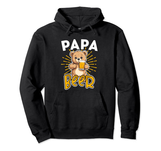 Bear Drinking Beer Happy Fathers Day Hoodie - Fun Novelty Design for Adults - T-Shirt, Sweatshirt, Hoodie
