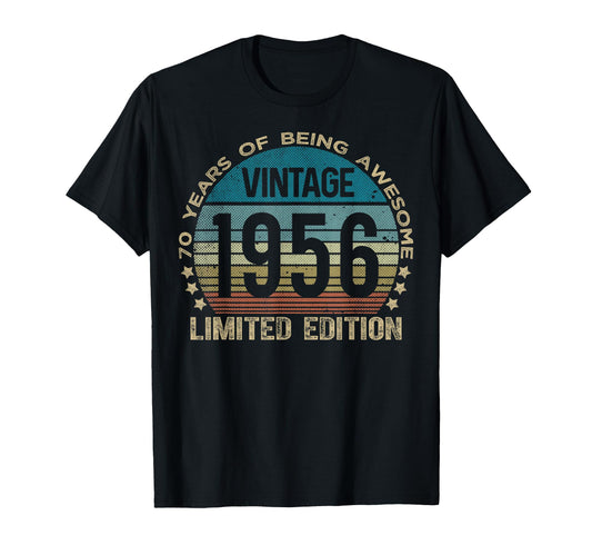 70 Year Old Gifts 1956 70Th Birthday T-Shirt - Aesthetic Graphic for Adults - T-Shirt, Sweatshirt, Hoodie