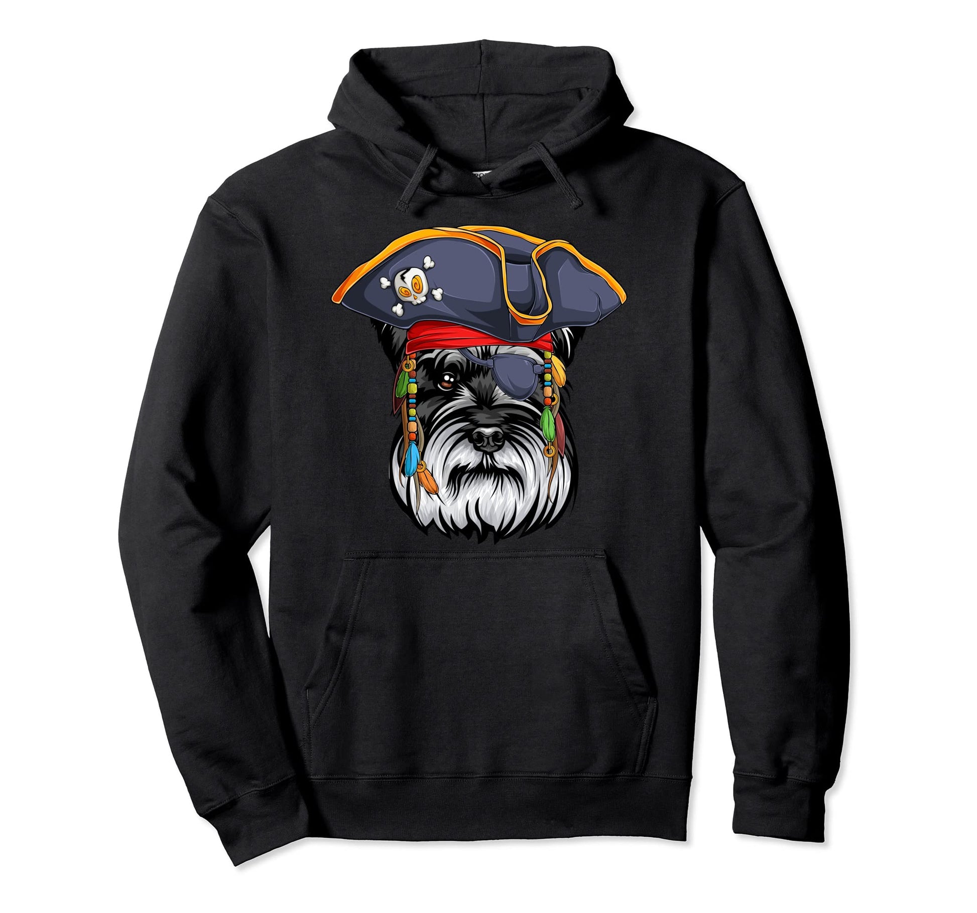 Schnauzer Pirate Funny Halloween Dog Hoodie - Streetwear Style for Adults - T-Shirt, Sweatshirt, Hoodie