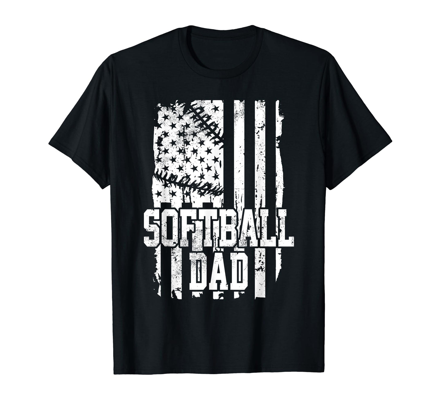 Usa Flag Softball Dad Softball Game T-Shirt - Novelty Apparel Men Women - T-Shirt, Sweatshirt, Hoodie