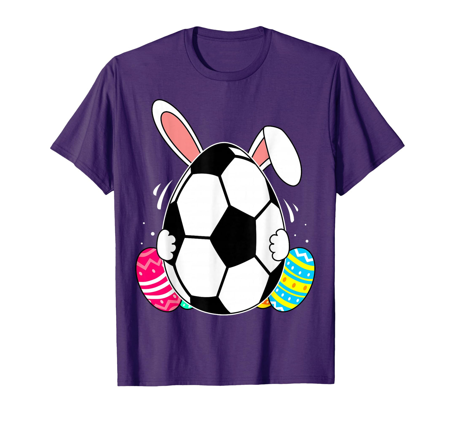 Soccer Ball Bunny Ears Eggs Easter Day T-Shirt - Graphic Print for Adults - T-Shirt, Sweatshirt, Hoodie