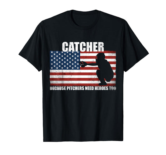 Baseball Softball Catcher Because T-Shirt - Fun Novelty Design for Adults - T-Shirt, Sweatshirt, Hoodie