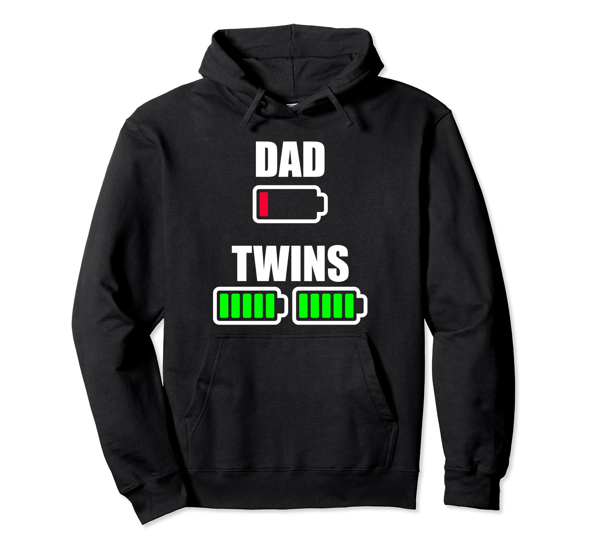 Tired Dad Low Battery Twins Full Hoodie - Aesthetic Graphic Men Women - T-Shirt, Sweatshirt, Hoodie