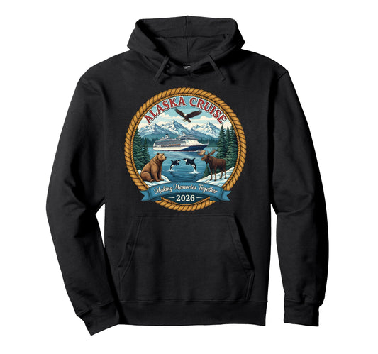 Alaska Cruise 2026 Matching Friends And Hoodie - Minimalist Print Unisex - T-Shirt, Sweatshirt, Hoodie