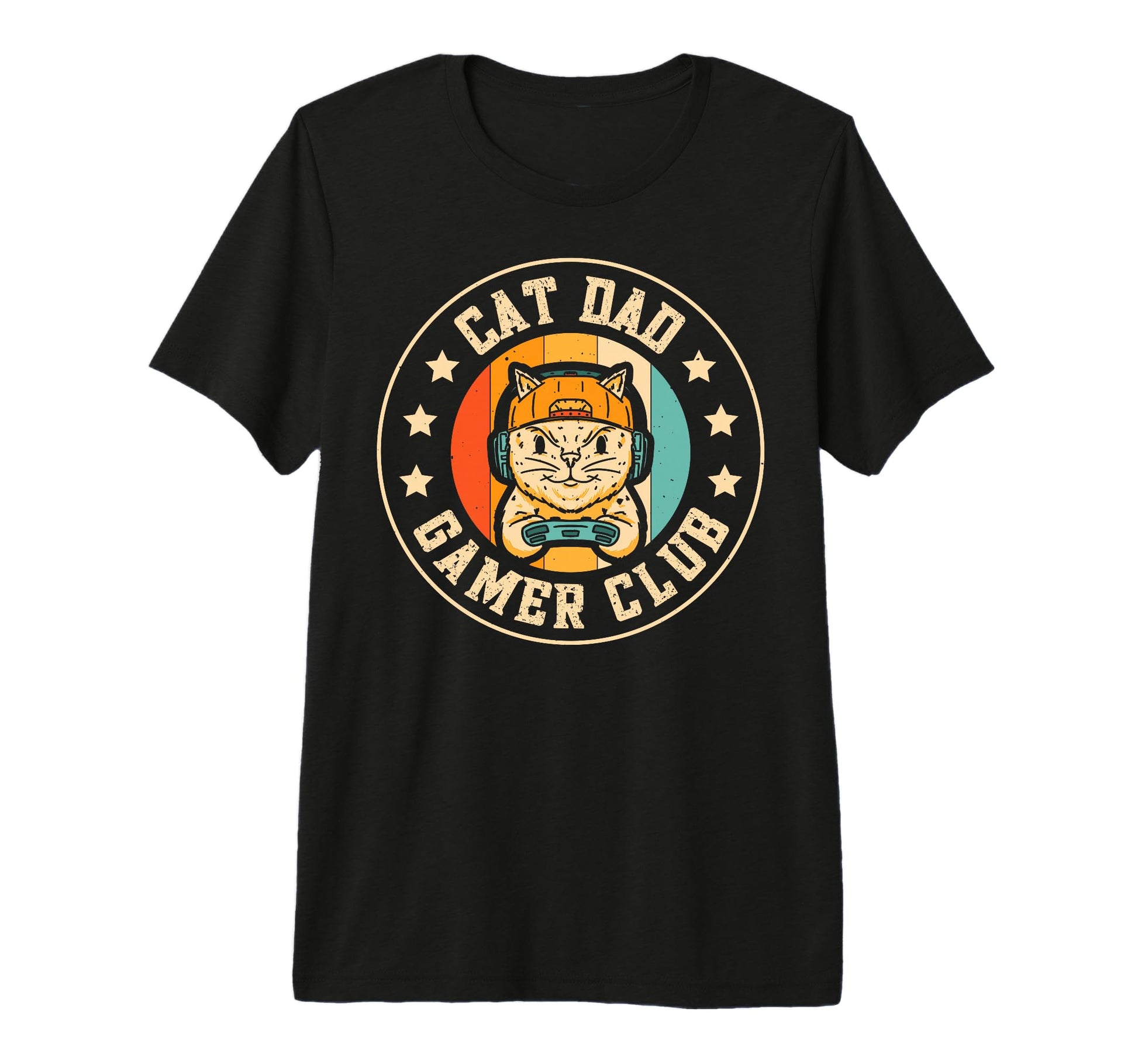 Mens Cat Dad Gamer Club Tri Blend T-Shirt - Novelty Apparel Unisex - T-Shirt, Sweatshirt, Hoodie