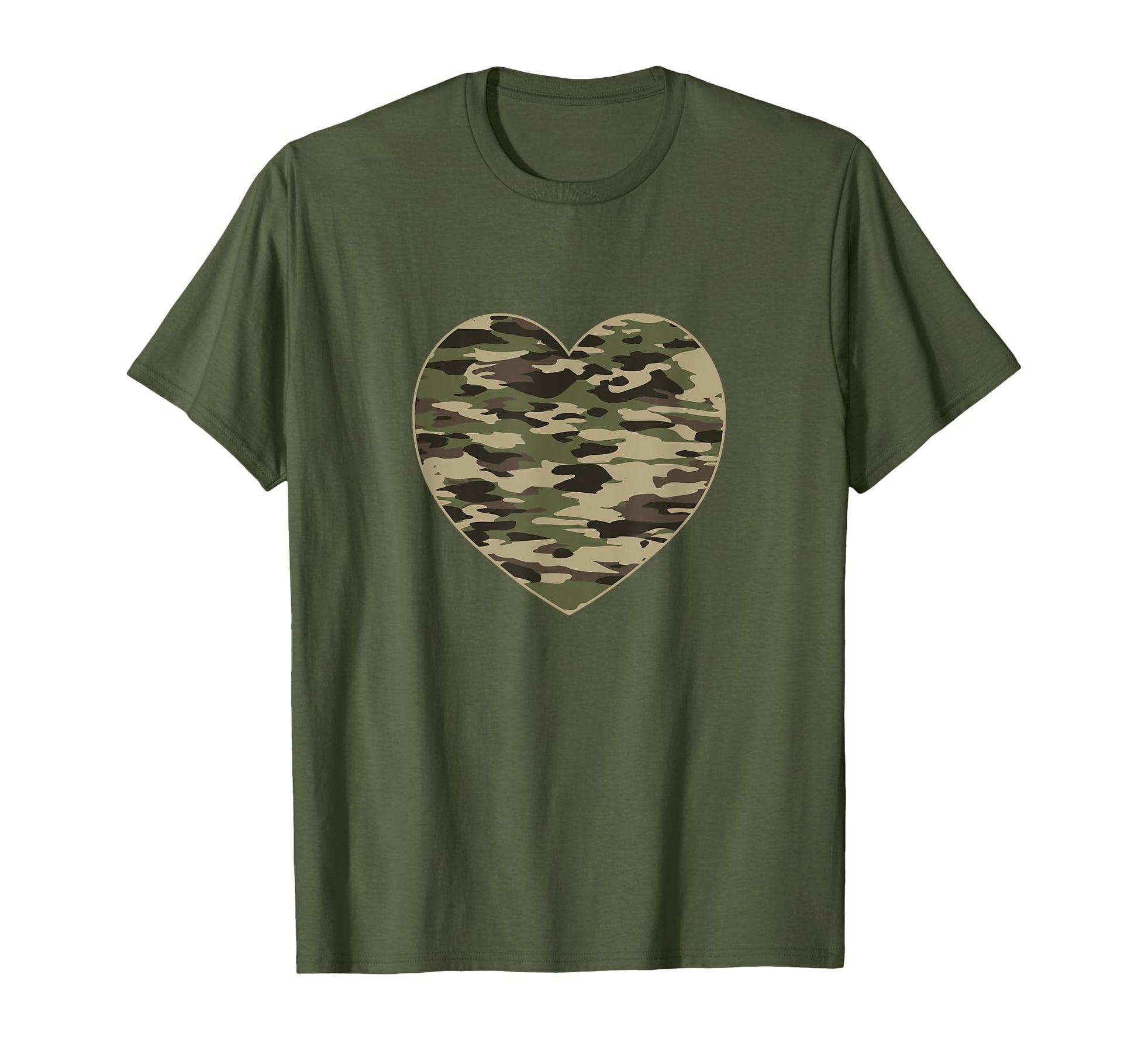 Camo Heart Wife Or Veteran Dad T-Shirt - Minimalist Print for Adults - T-Shirt, Sweatshirt, Hoodie