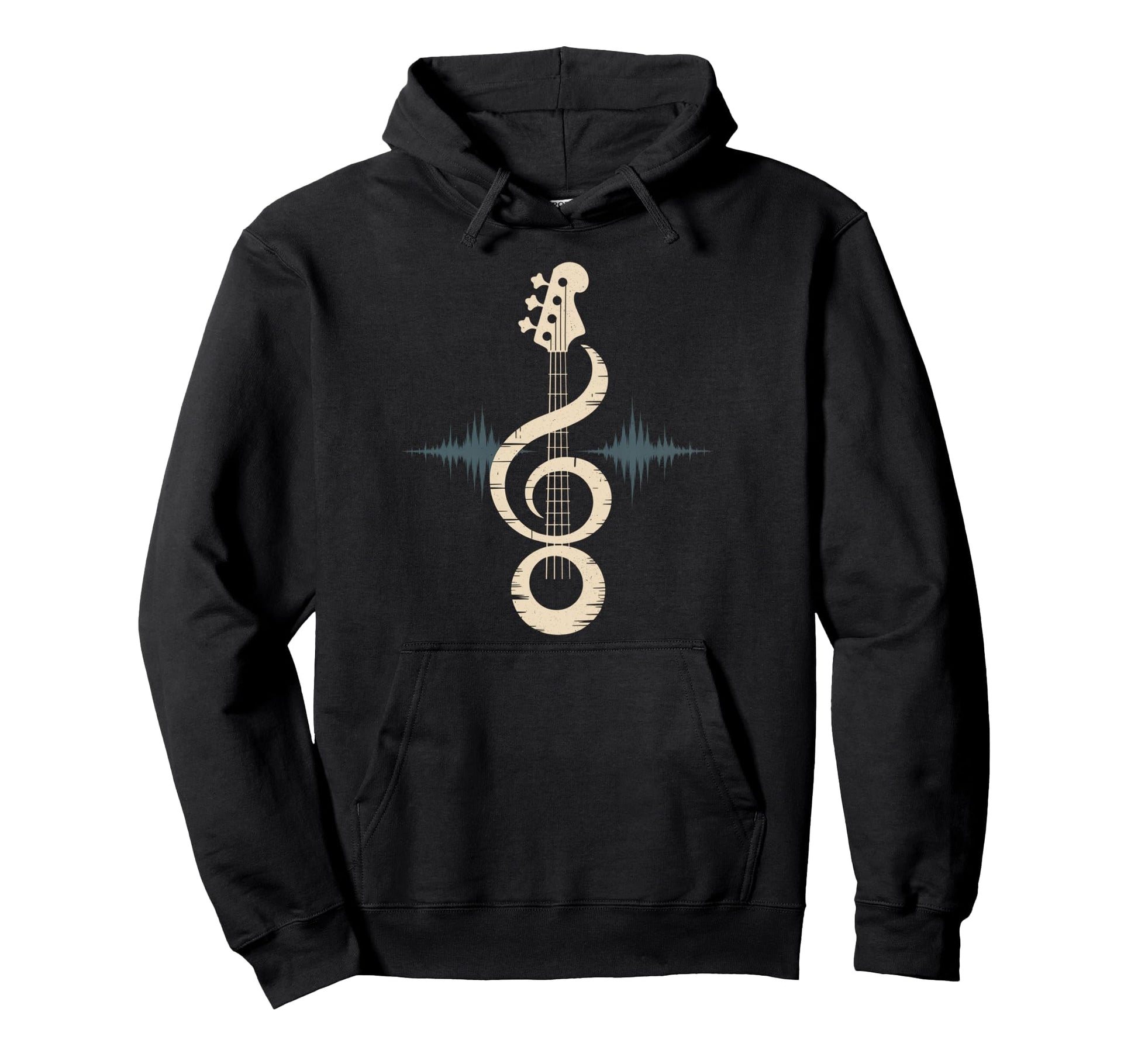 Bass Guitar Neck And Bass Clef Bass And Hoodie - Minimalist Print Unisex - T-Shirt, Sweatshirt, Hoodie