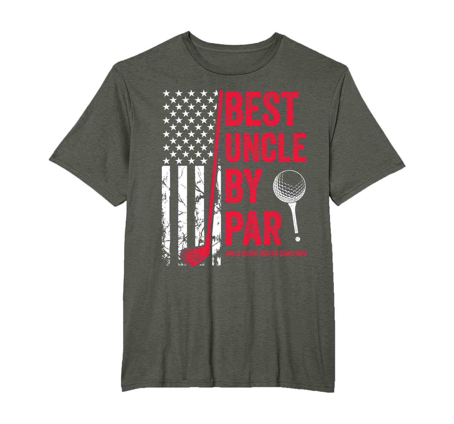 Best Uncle Par Usa Flag Golf Fathers T-Shirt - Minimalist Print Men Women - T-Shirt, Sweatshirt, Hoodie