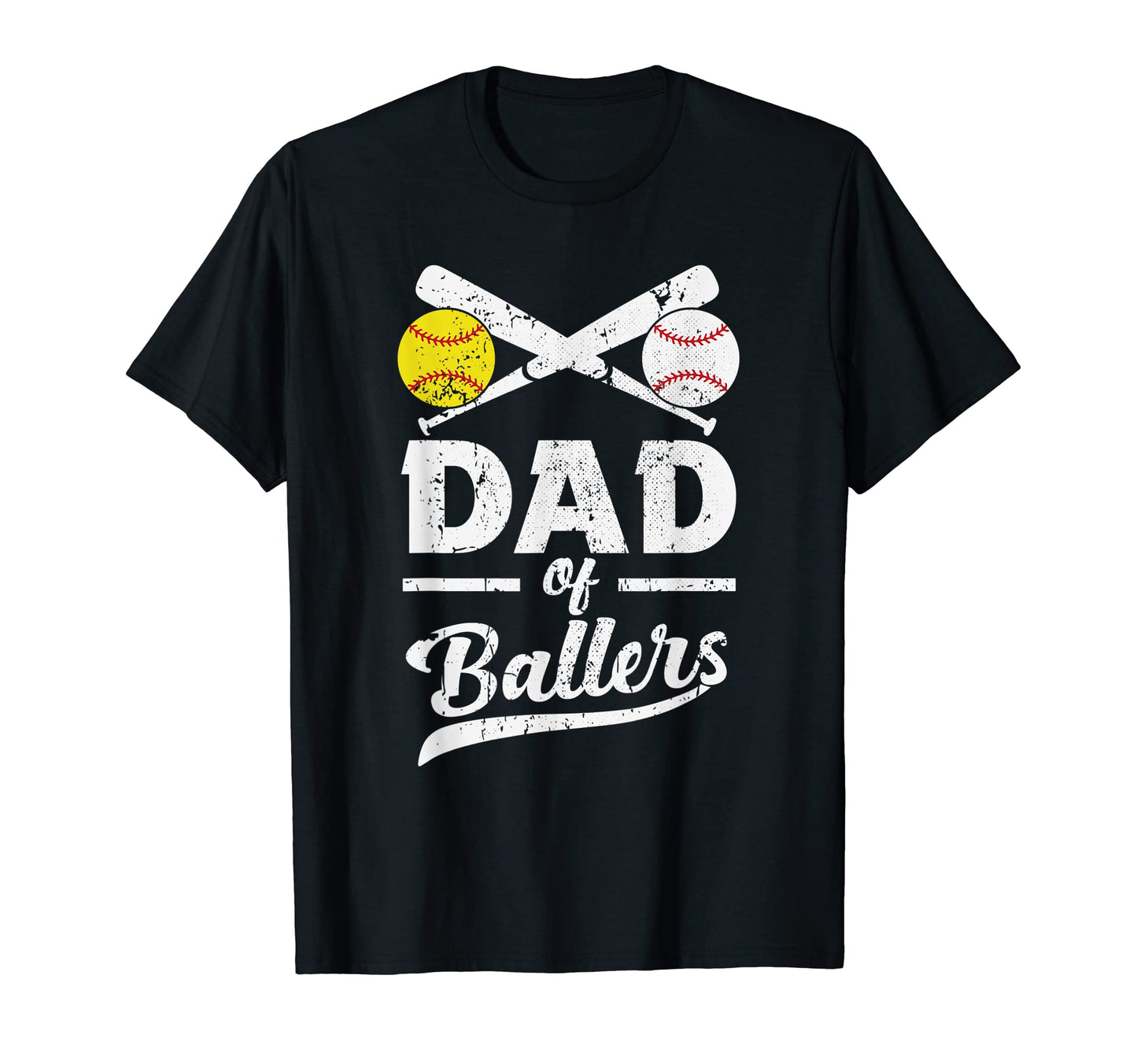 Dad Ballers Softball Baseball T-Shirt - Custom Art Print Men Women - T-Shirt, Sweatshirt, Hoodie