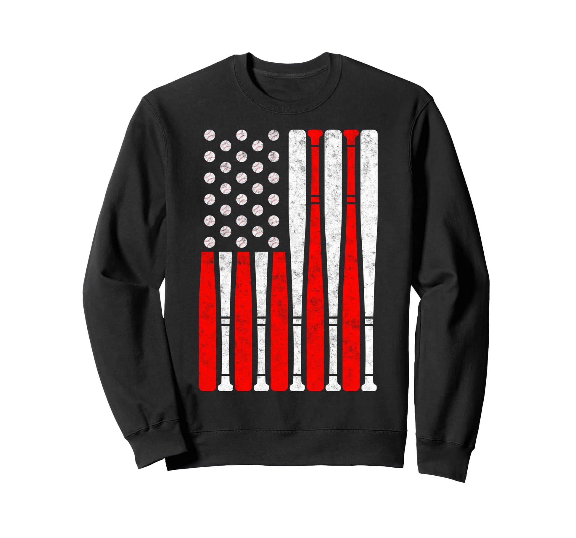 Baseball Us Flag Baseball Lover Sweatshirt - Fun Novelty Design for Adults - T-Shirt, Sweatshirt, Hoodie