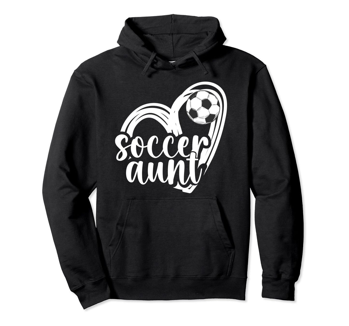 Soccer Aunt Heart Aunt Soccer Player Hoodie - Unique Graphic for Adults - T-Shirt, Sweatshirt, Hoodie