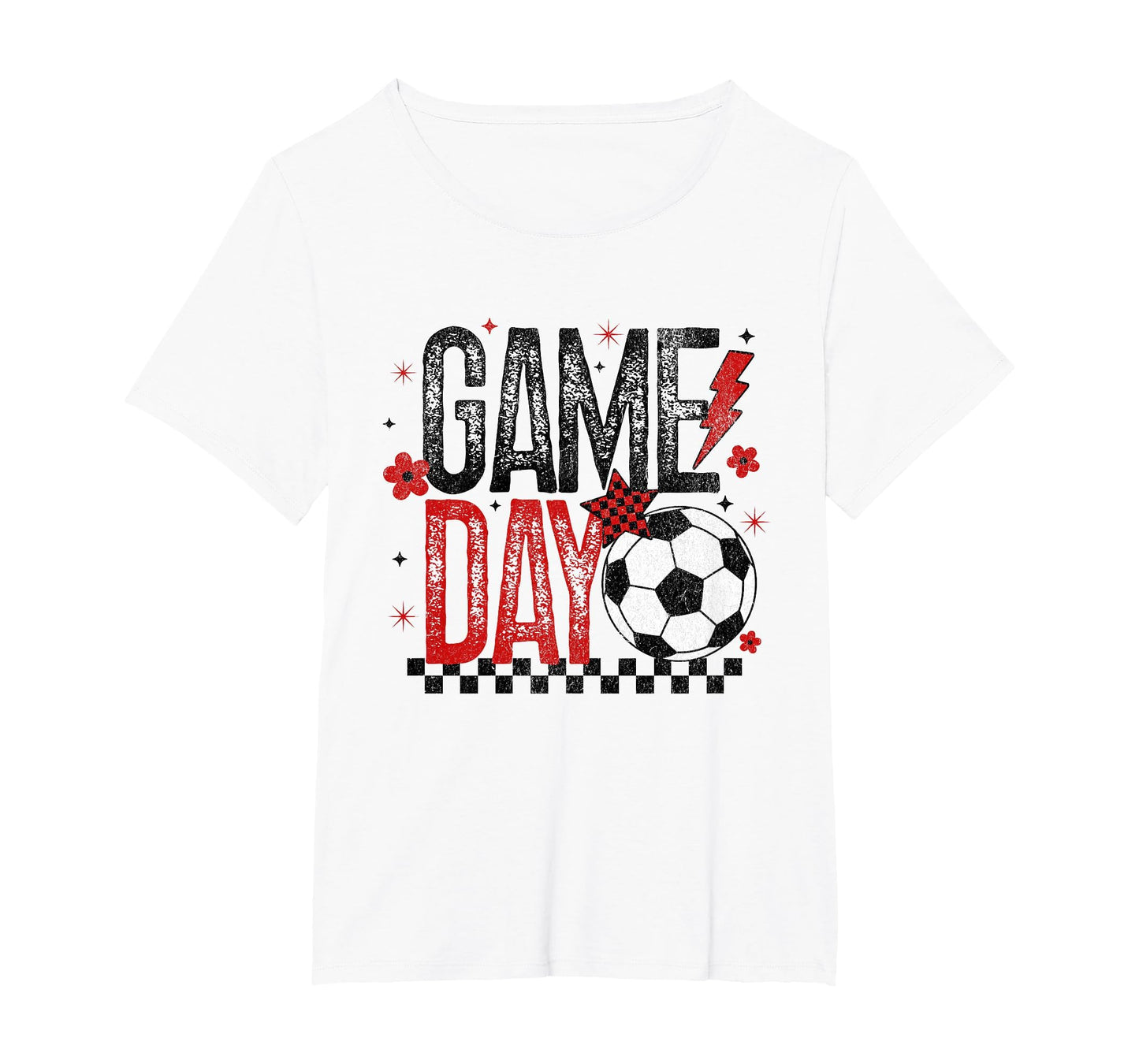 Game Day Soccer Season Checkered T-Shirt - Casual Everyday Wear for Adults - T-Shirt, Sweatshirt, Hoodie