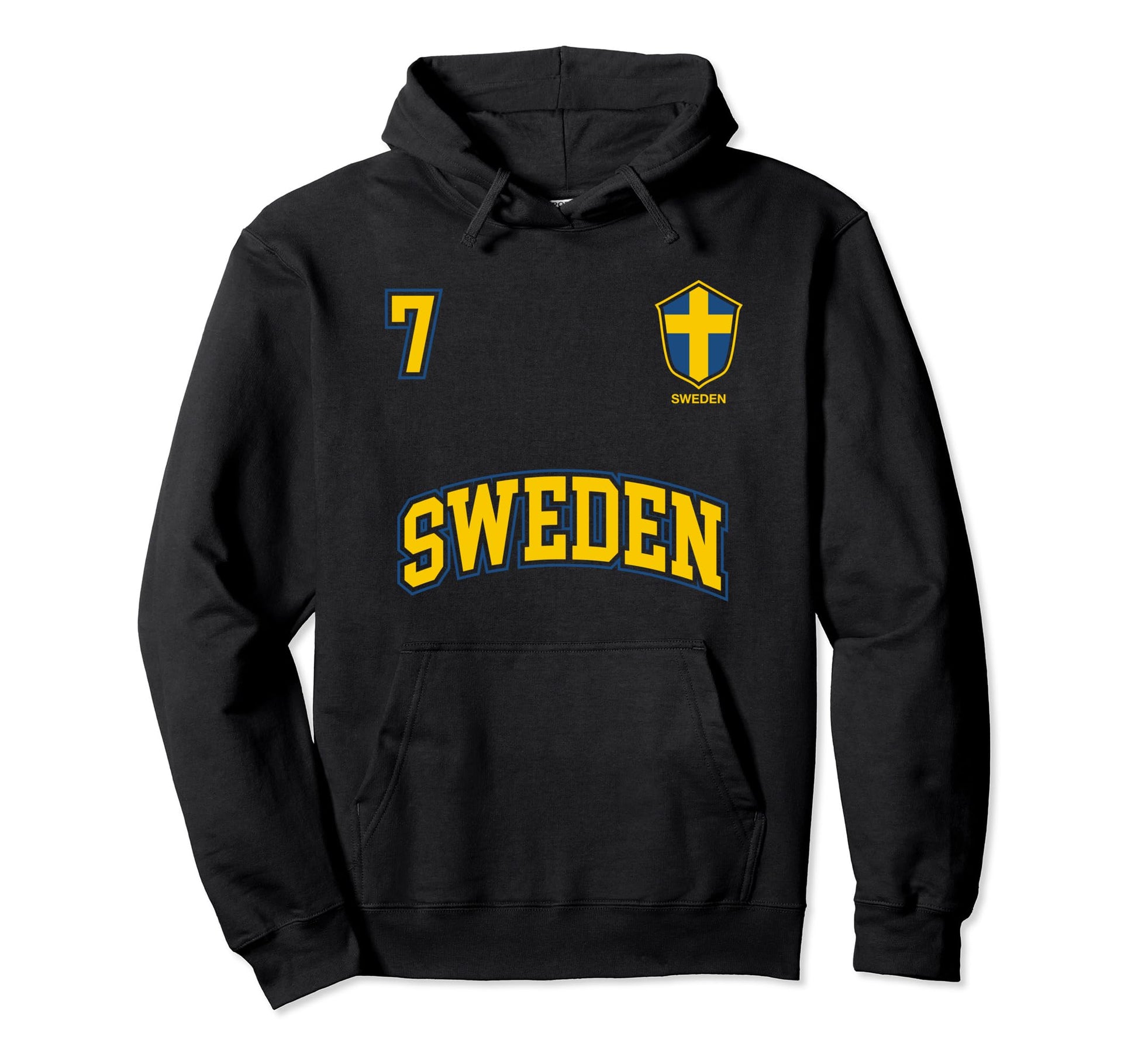Sweden Team No 7 Sports Swedish Hoodie - Casual Everyday Wear for Adults - T-Shirt, Sweatshirt, Hoodie