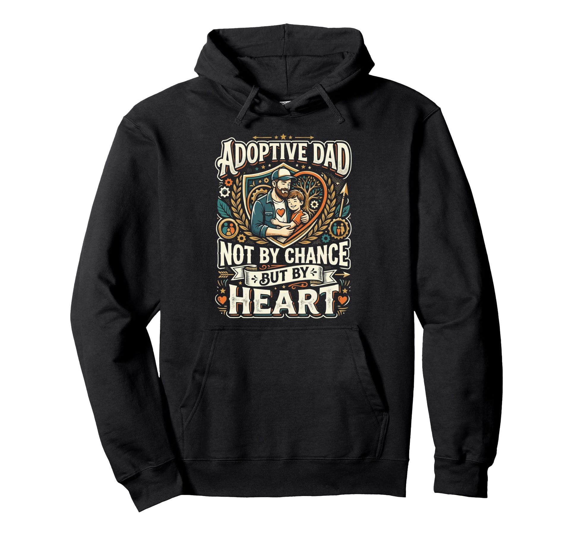 Adoptive Dad Adoption Fathers Day Hoodie - Aesthetic Graphic Men Women - T-Shirt, Sweatshirt, Hoodie