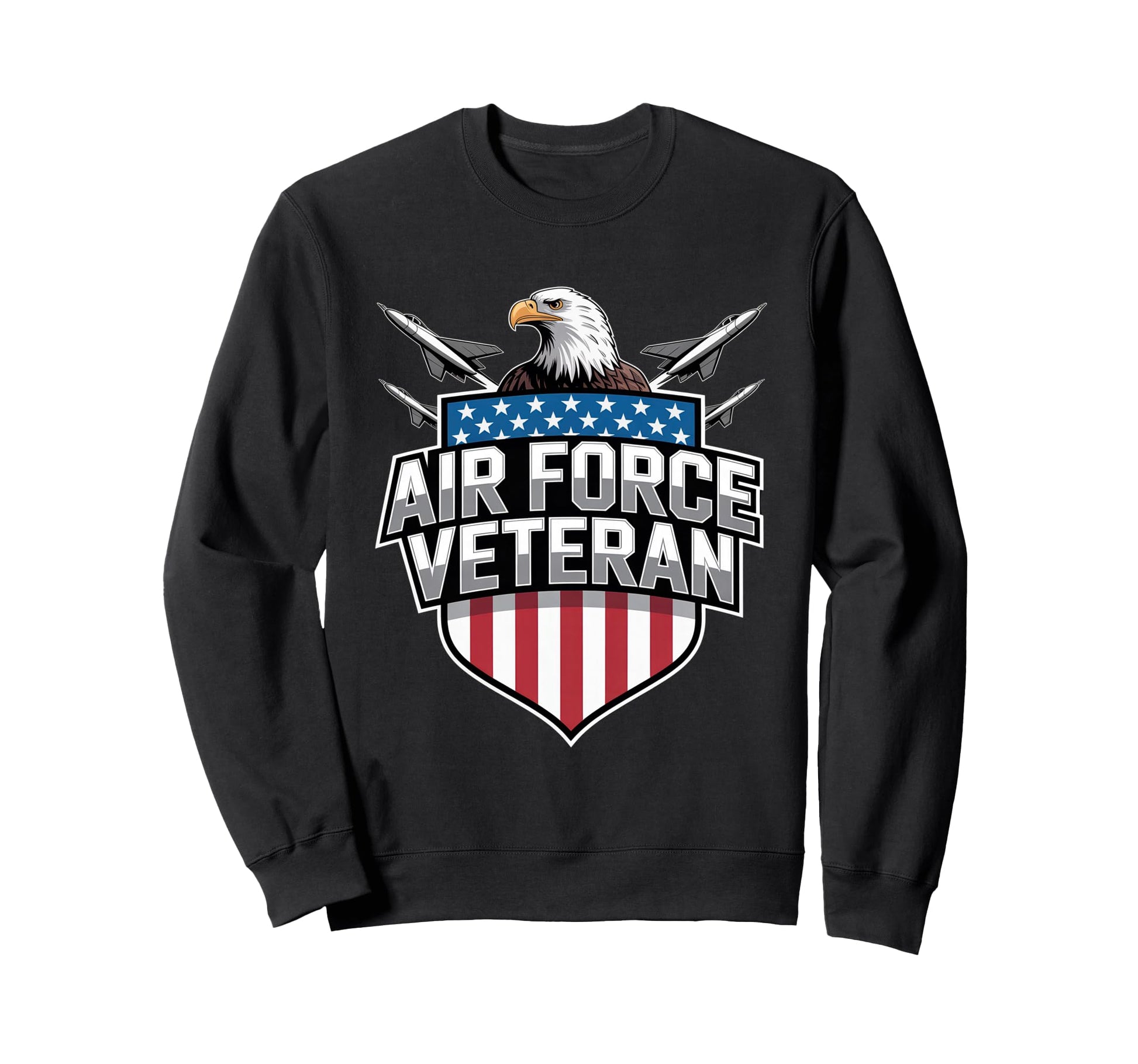 Air Force Veteran Us American Flag Sweatshirt - Graphic Print Men Women - T-Shirt, Sweatshirt, Hoodie