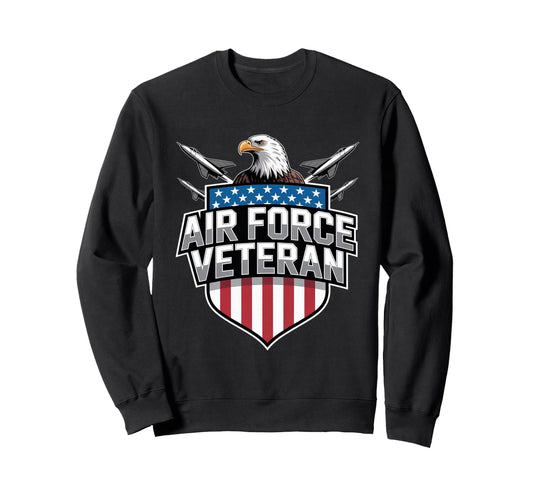 Air Force Veteran Us American Flag Sweatshirt - Graphic Print Men Women - T-Shirt, Sweatshirt, Hoodie