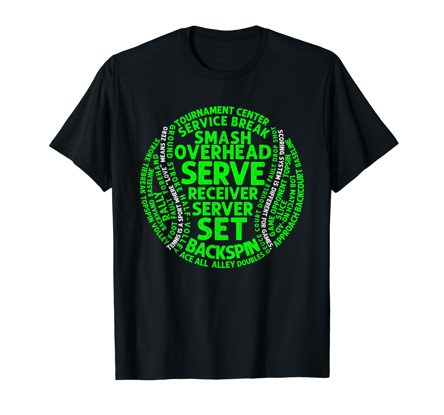 Funny Tennis Tennis Coach Word Cloud T-Shirt - Fun Novelty Design Unisex - T-Shirt, Sweatshirt, Hoodie