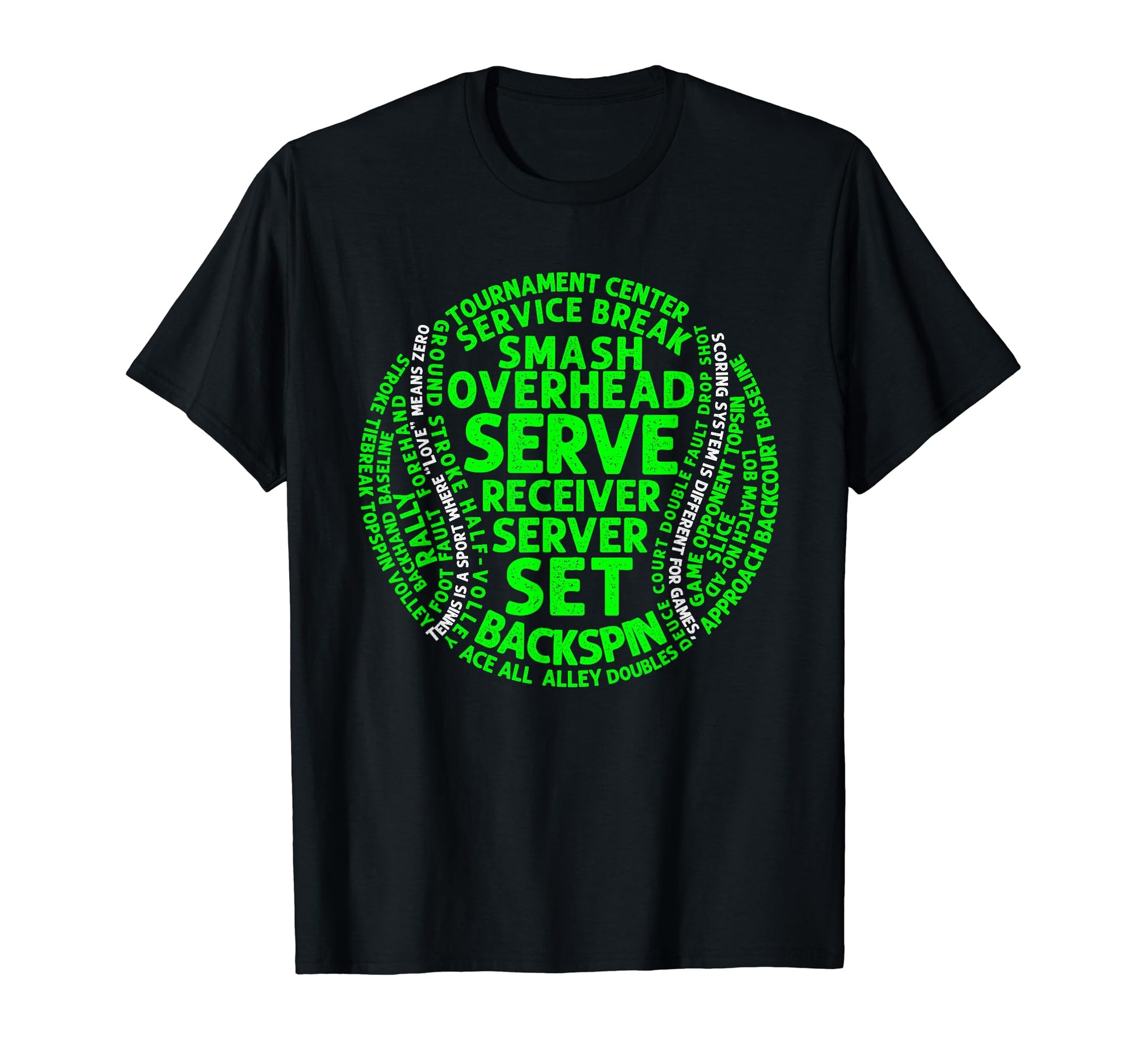 Funny Tennis Tennis Coach Word Cloud T-Shirt - Fun Novelty Design Unisex - T-Shirt, Sweatshirt, Hoodie