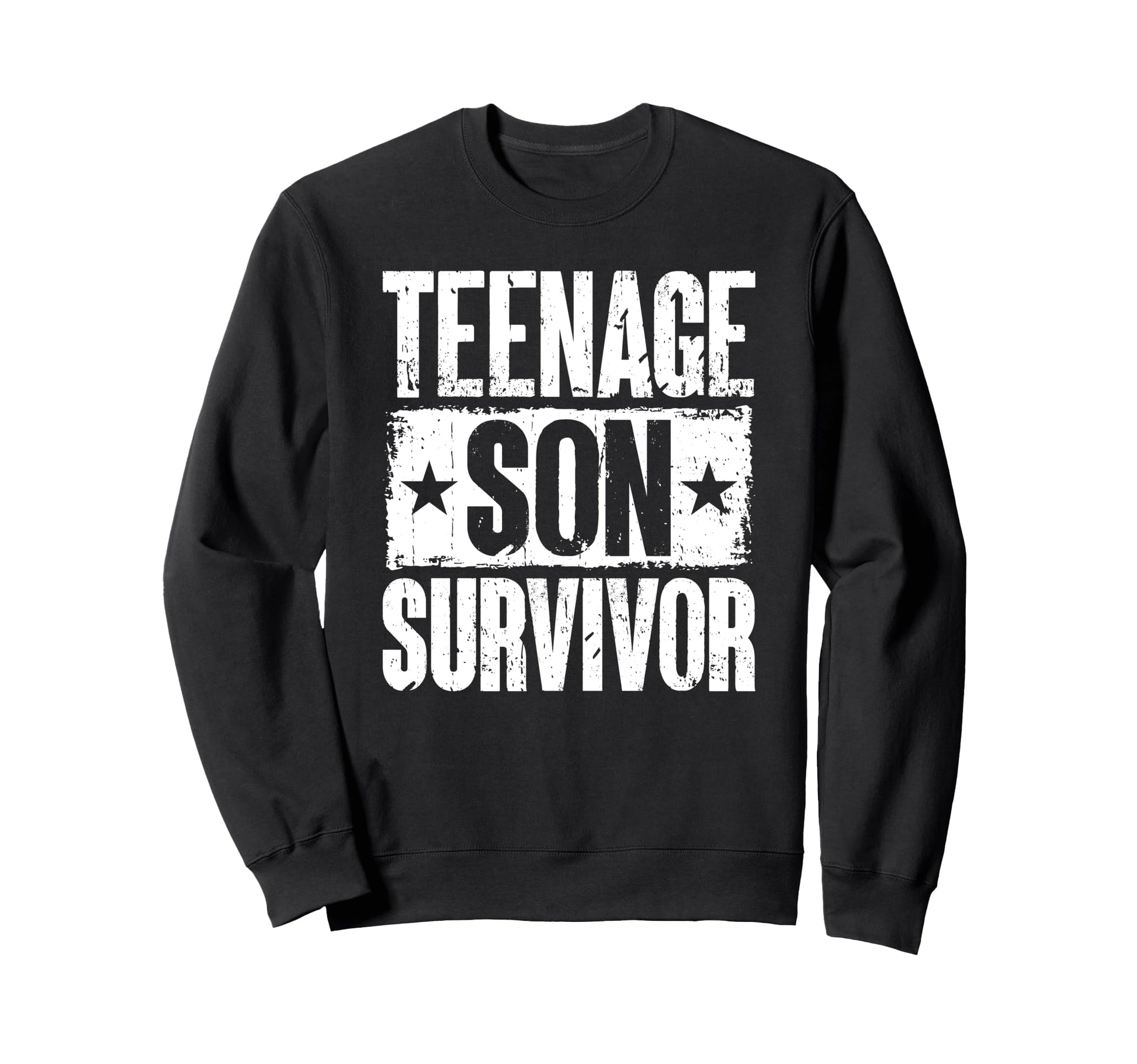 Teenage Son Survivor Parenting Mom Sweatshirt - Graphic Print for Adults - T-Shirt, Sweatshirt, Hoodie