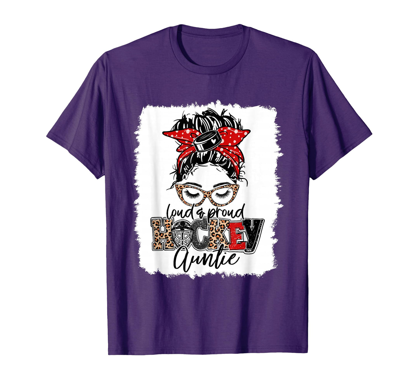 Hockey Auntie Messy Bun Aunt Game Day T-Shirt - Trendy Graphic Men Women - T-Shirt, Sweatshirt, Hoodie