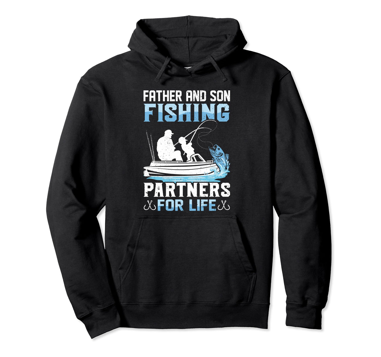 Father Son Fishing Partners Dad Son Hoodie - Fun Novelty Design for Adults - T-Shirt, Sweatshirt, Hoodie