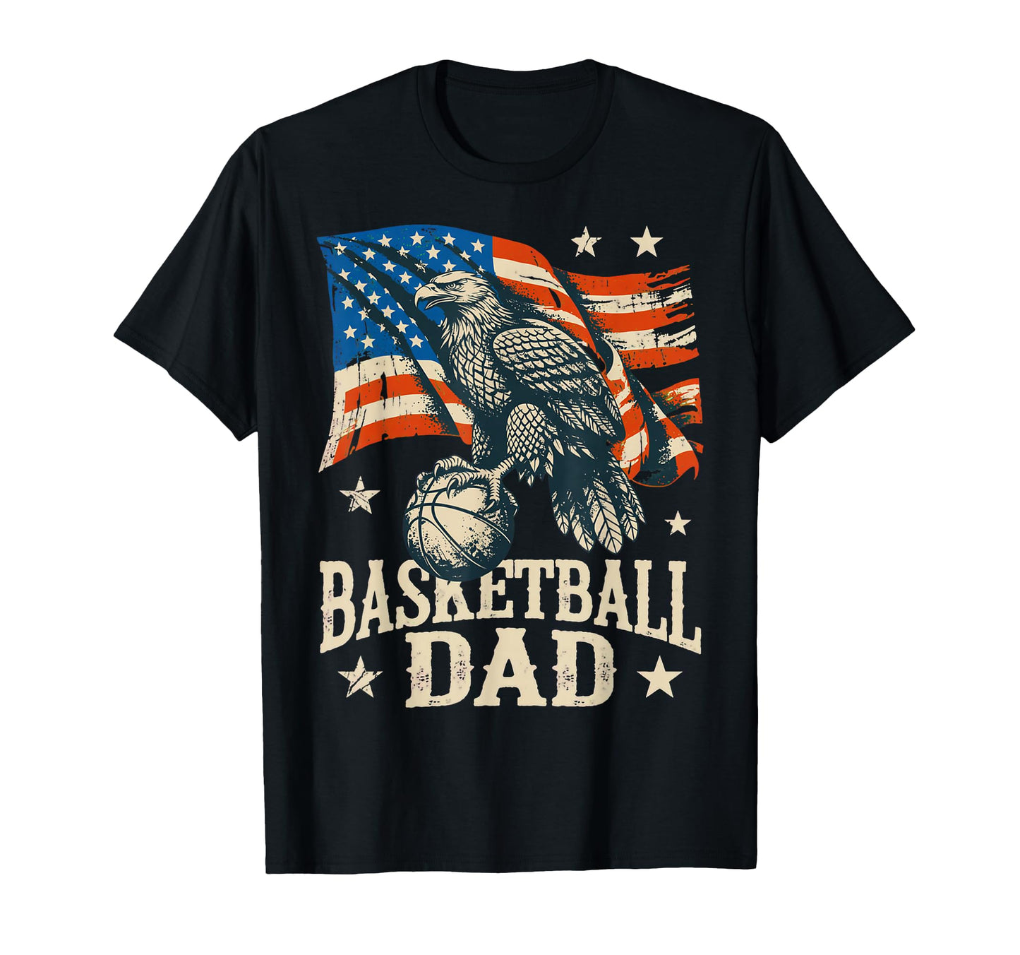 Basketball American Flag Basketball T-Shirt - Minimalist Print Men Women - T-Shirt, Sweatshirt, Hoodie
