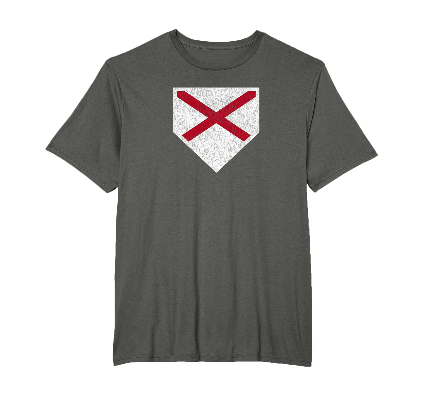 Baseball Home Plate Alabama State Flag T-Shirt - Minimalist Print Men Women - T-Shirt, Sweatshirt, Hoodie