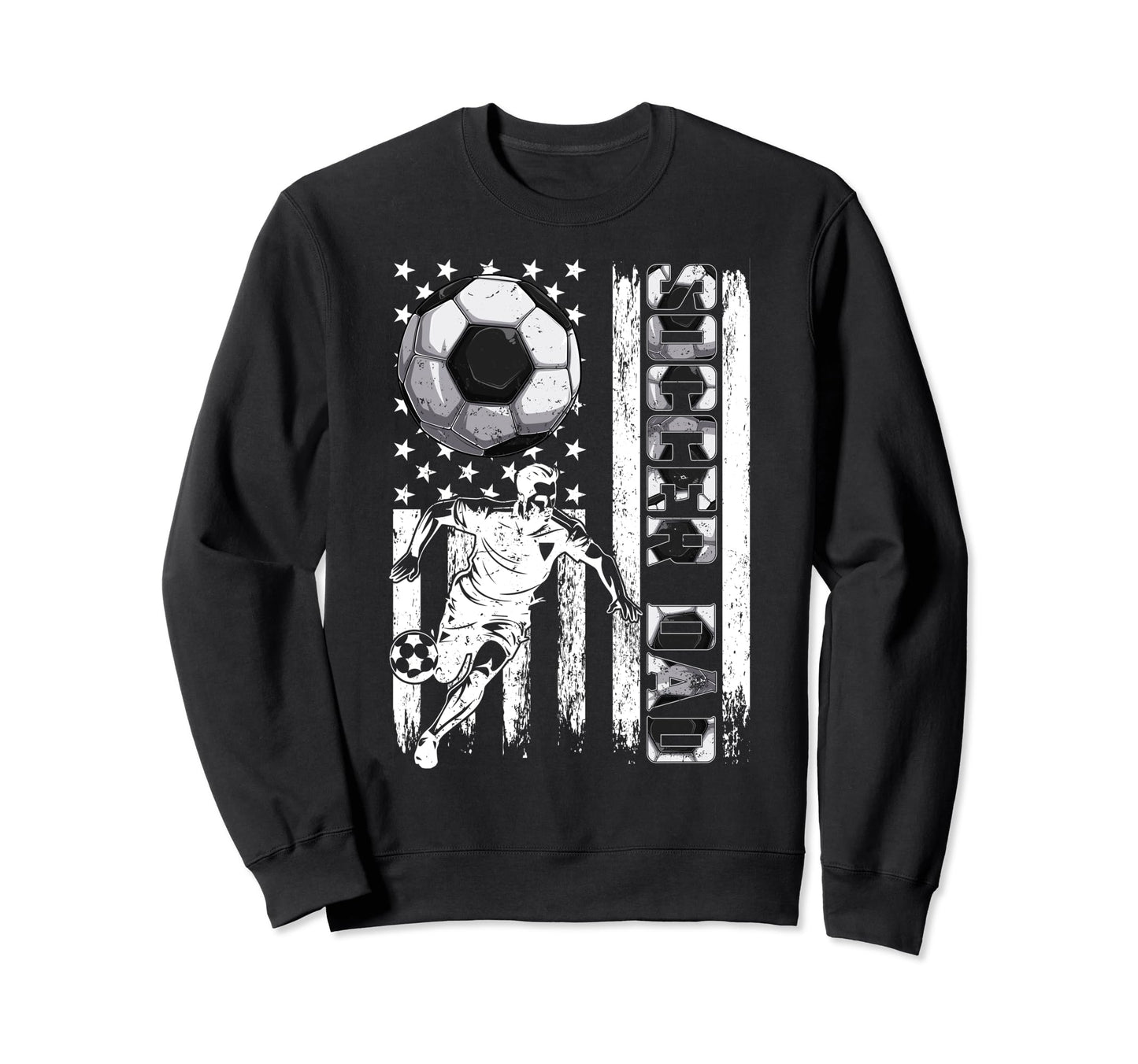 Soccer Dad Soccer Lover Fan Usa Flag Sweatshirt - Trendy Graphic Unisex - T-Shirt, Sweatshirt, Hoodie