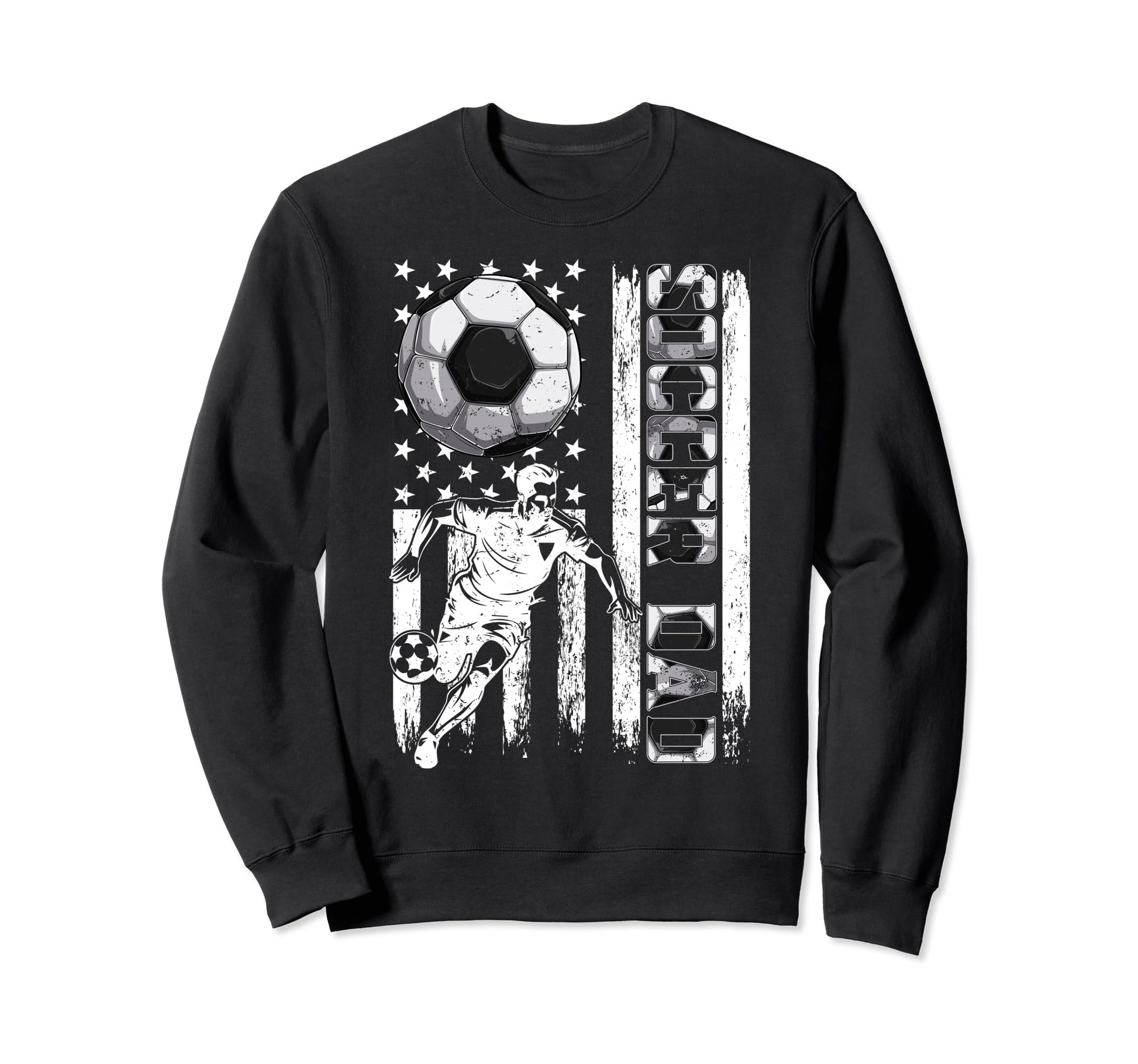 Soccer Dad Soccer Lover Fan Usa Flag Sweatshirt - Trendy Graphic Unisex - T-Shirt, Sweatshirt, Hoodie