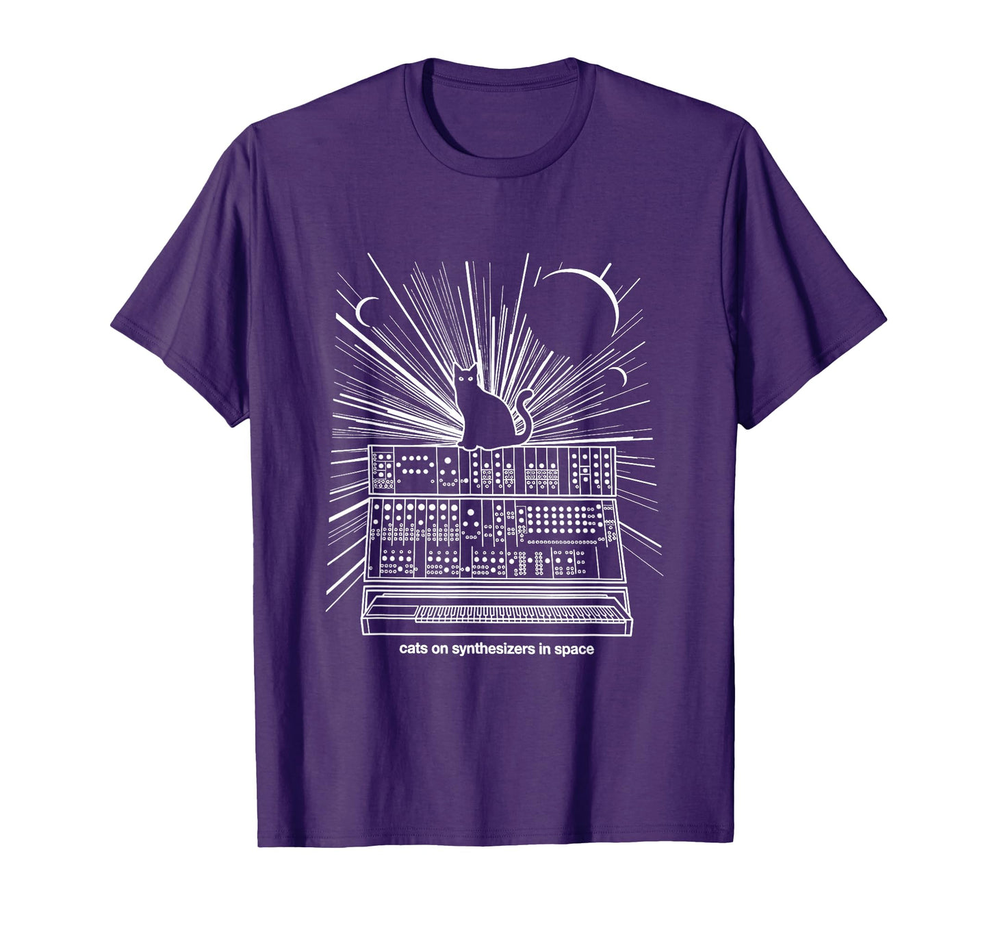Cats Synthesizers Space Cat Owner T-Shirt - Casual Everyday Wear Unisex - T-Shirt, Sweatshirt, Hoodie